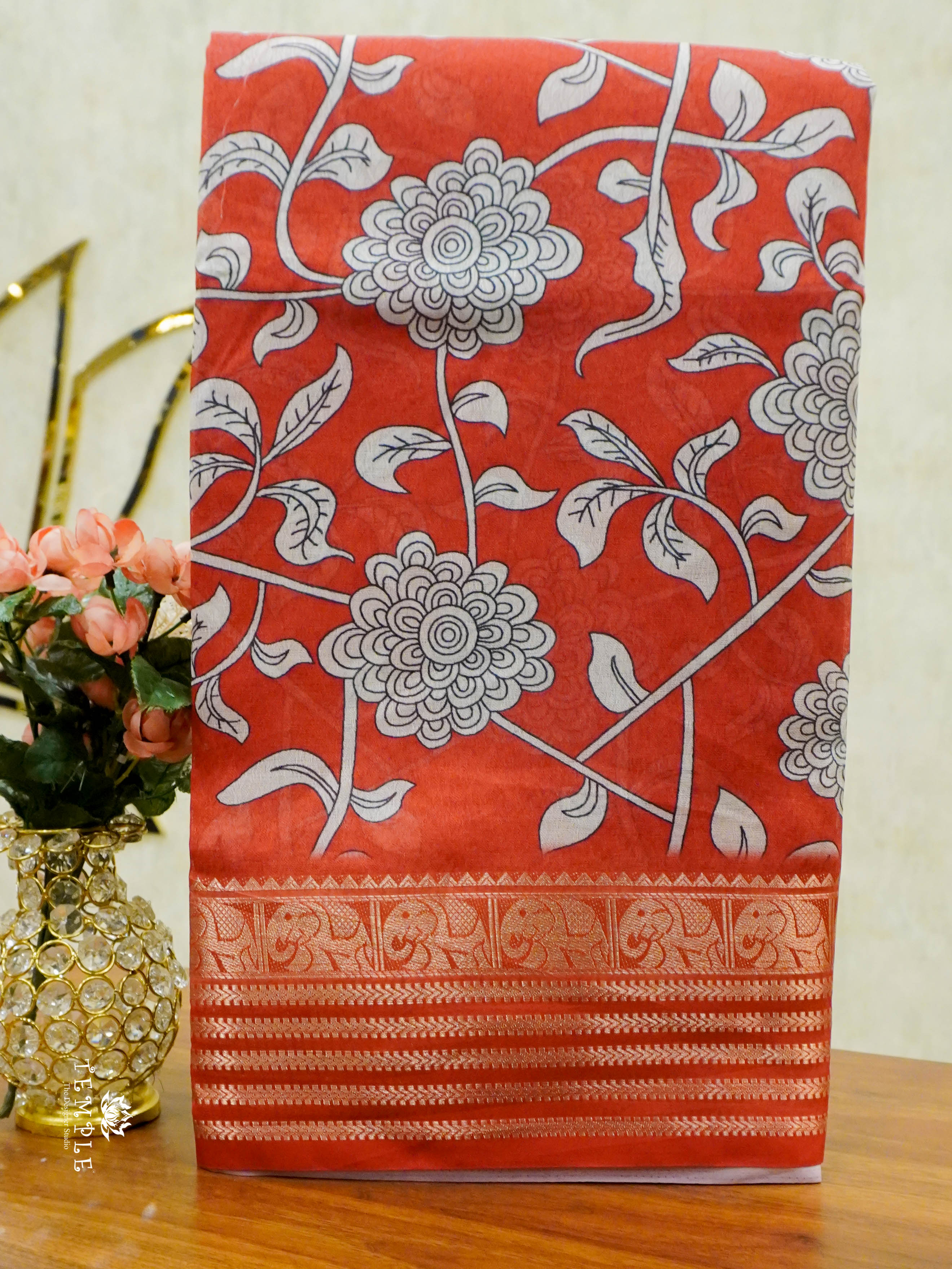 Floral Printed Marshmallow Saree | TTDS1451