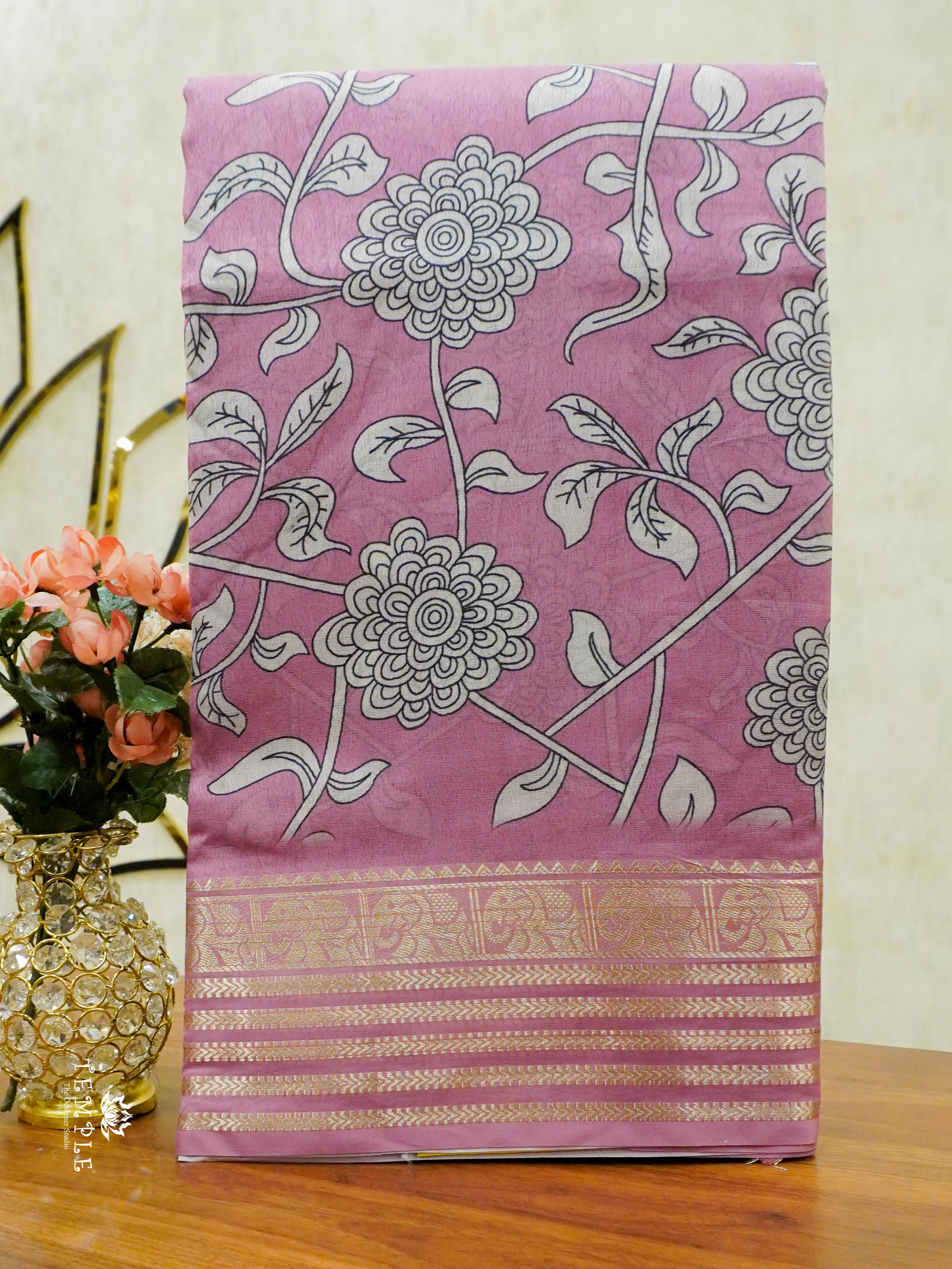 Floral Printed Marshmallow Saree | TTDS1451