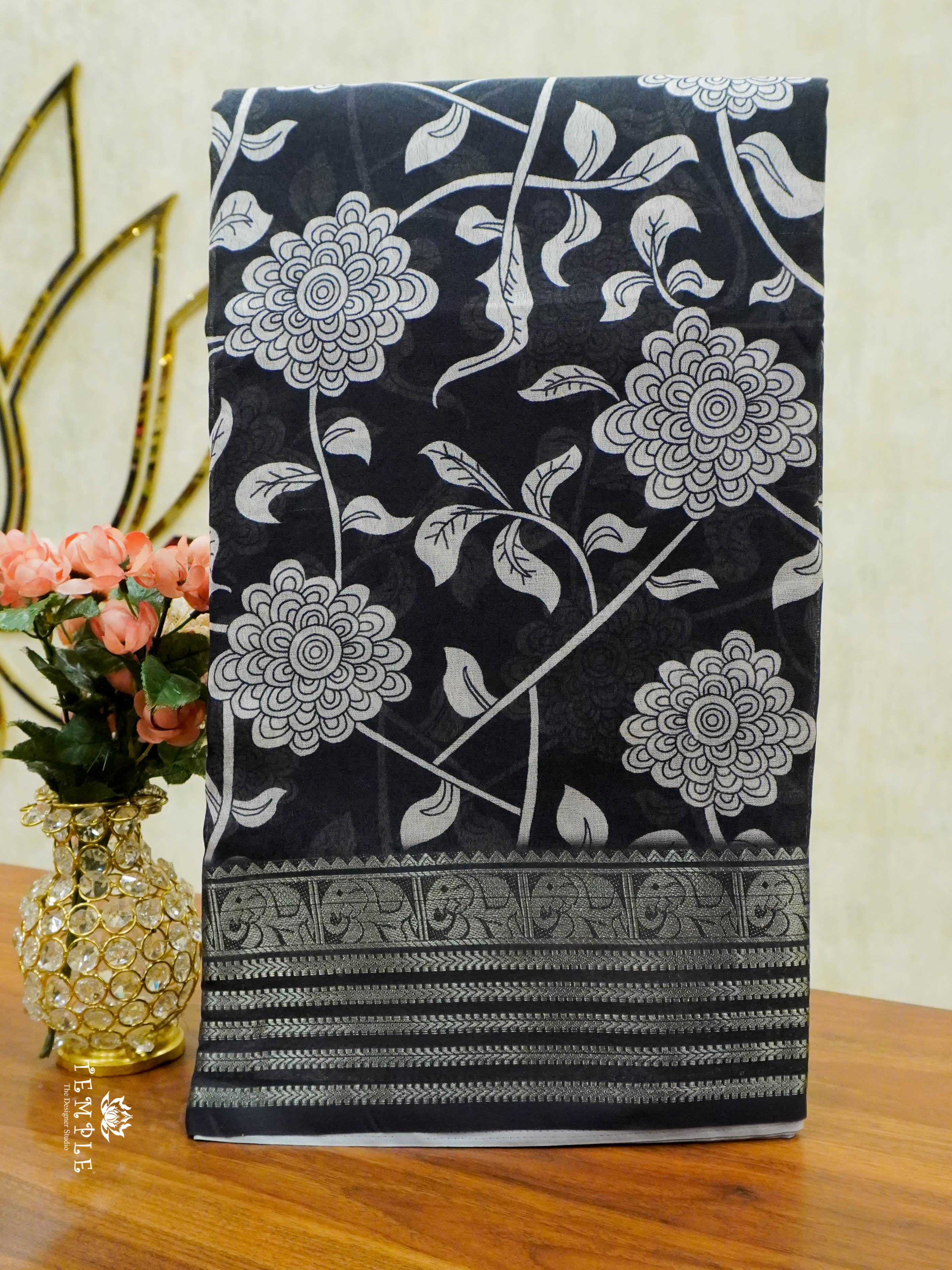 Floral Printed Marshmallow Saree | TTDS1451