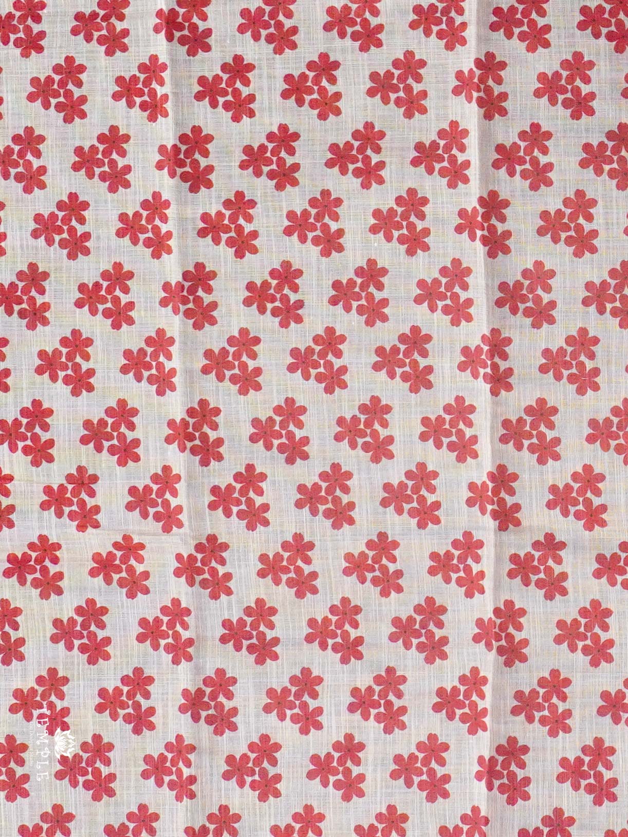 Floral Printed Linen Cotton Saree | TTDS2391