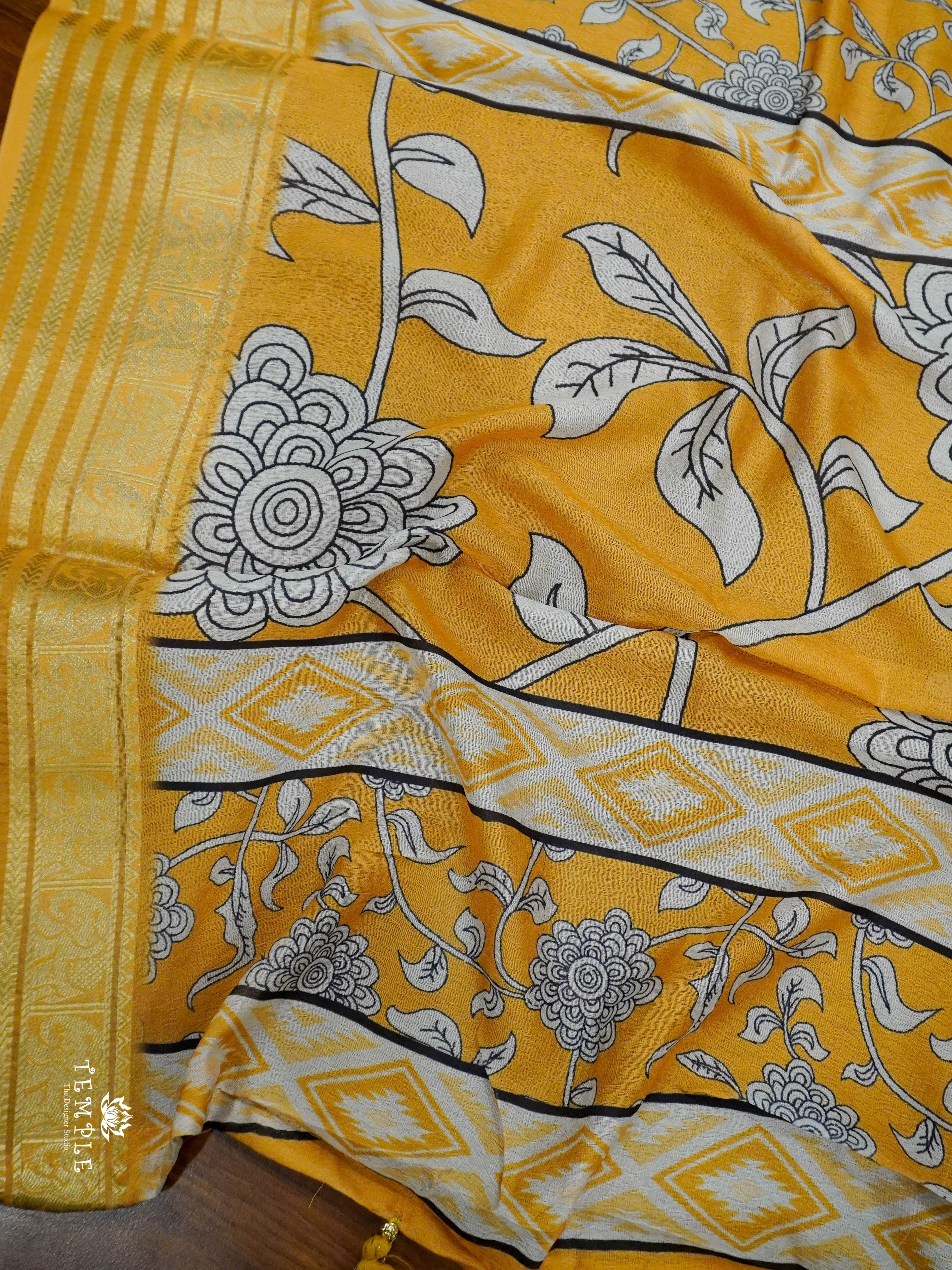 Floral Printed Marshmallow Saree | TTDS1451