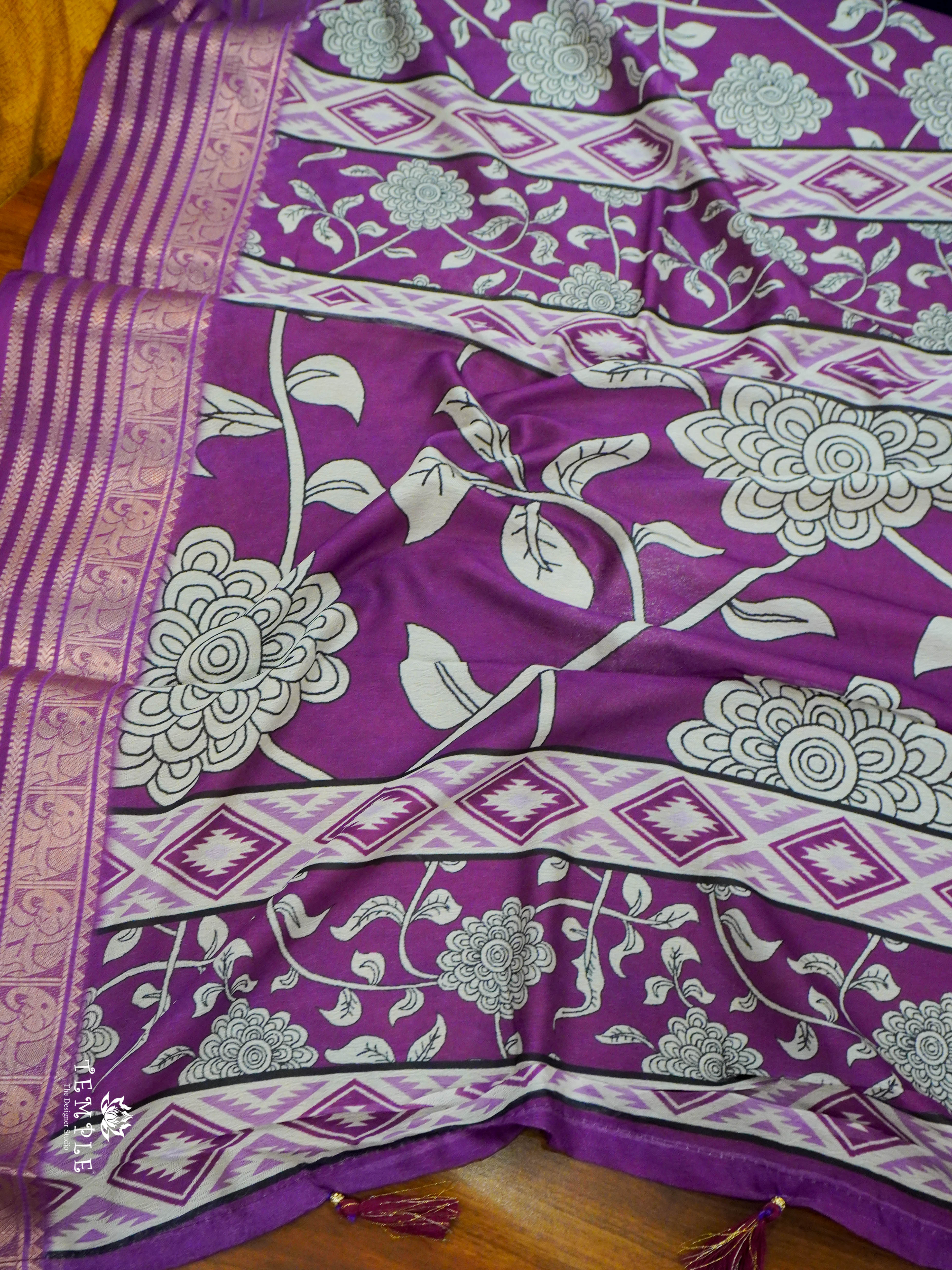 Floral Printed Marshmallow Saree | TTDS1451