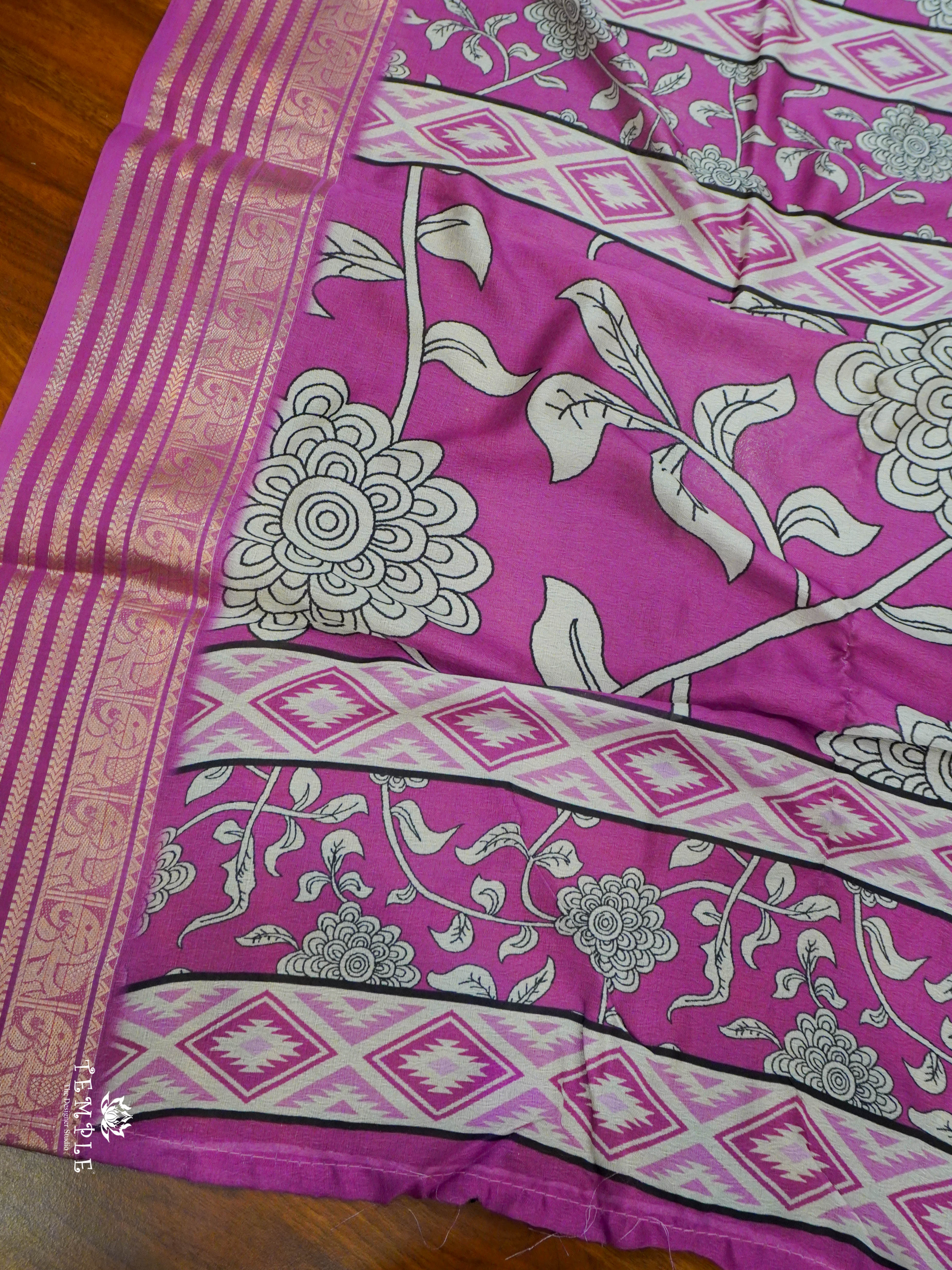 Floral Printed Marshmallow Saree | TTDS1451