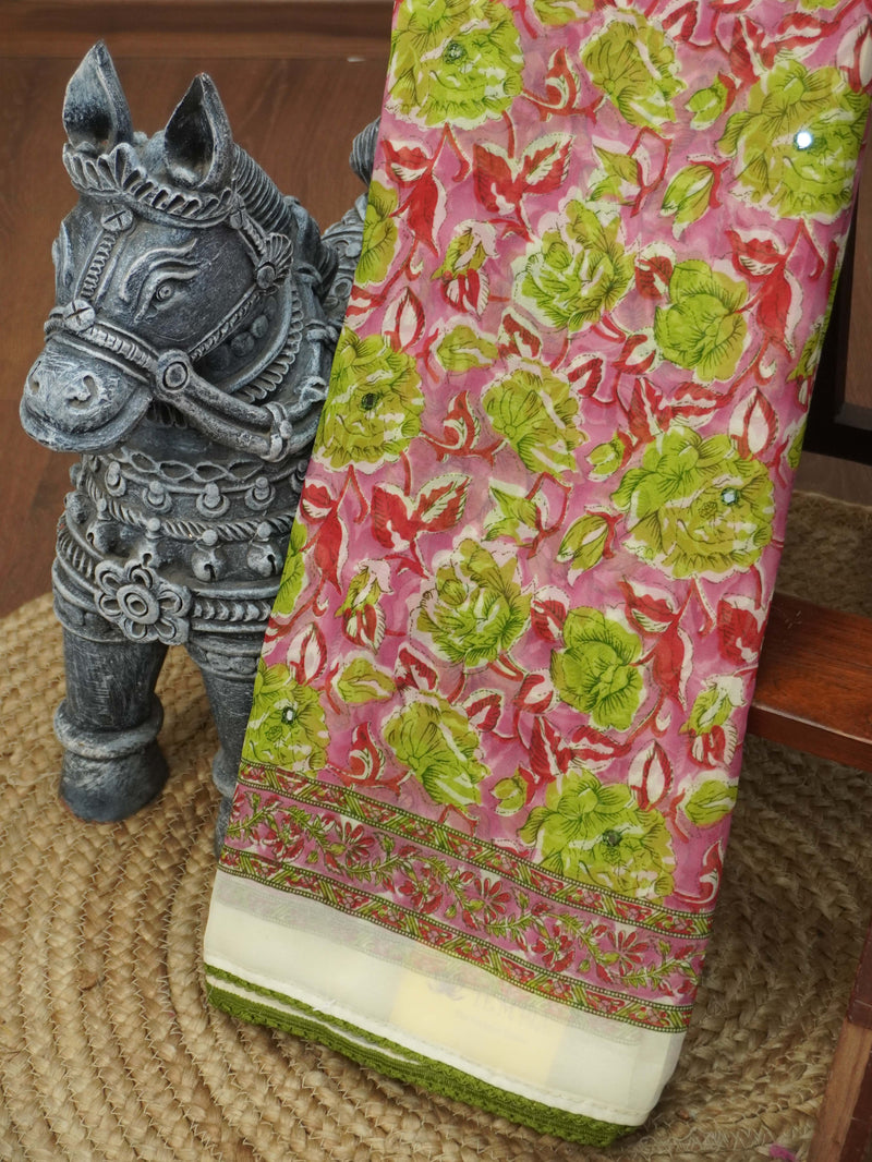 Printed Chiffon Saree | TTDS3674