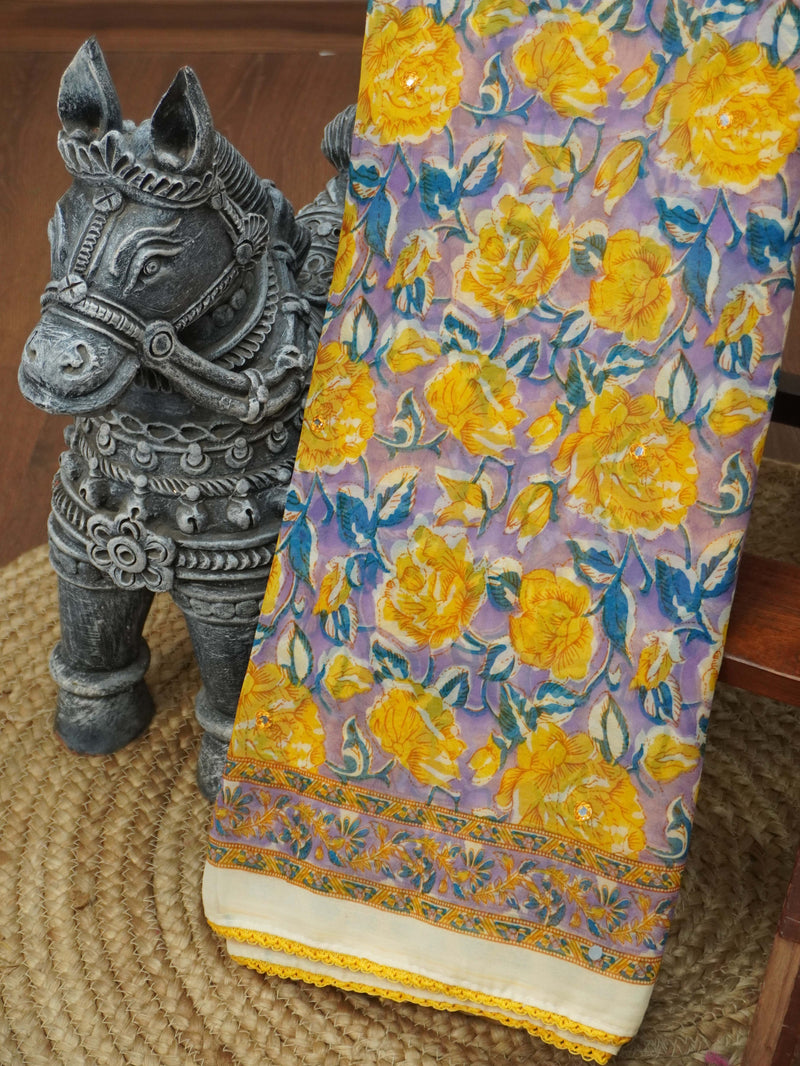 Printed Chiffon Saree | TTDS3674