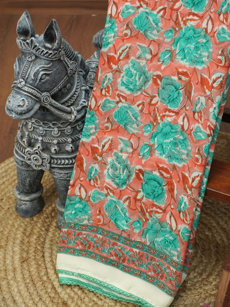 Printed Chiffon Saree | TTDS3674