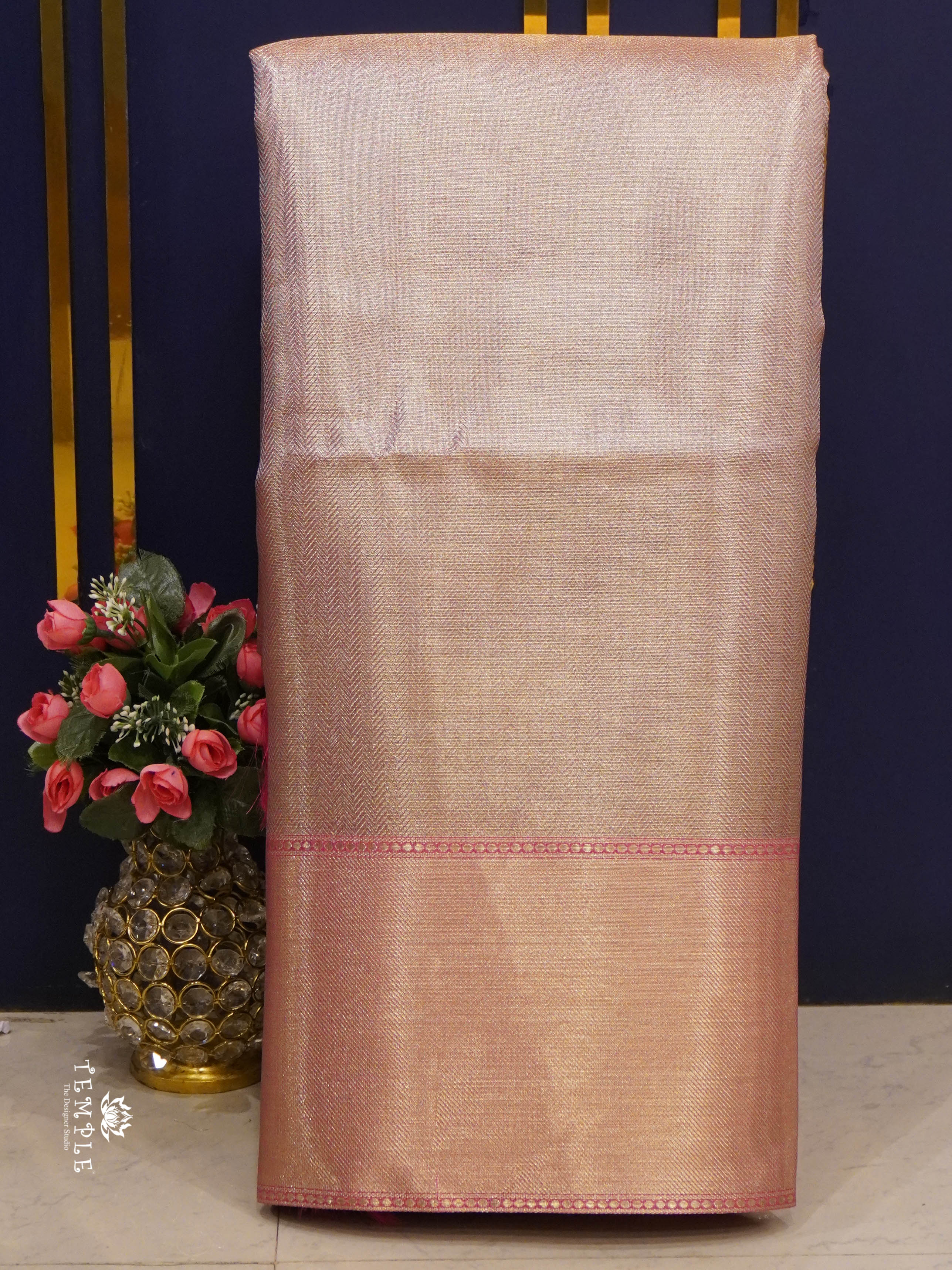 Jothika Tissue Silk Saree - Baby Pink Shade (Design-4) | TTDS1443