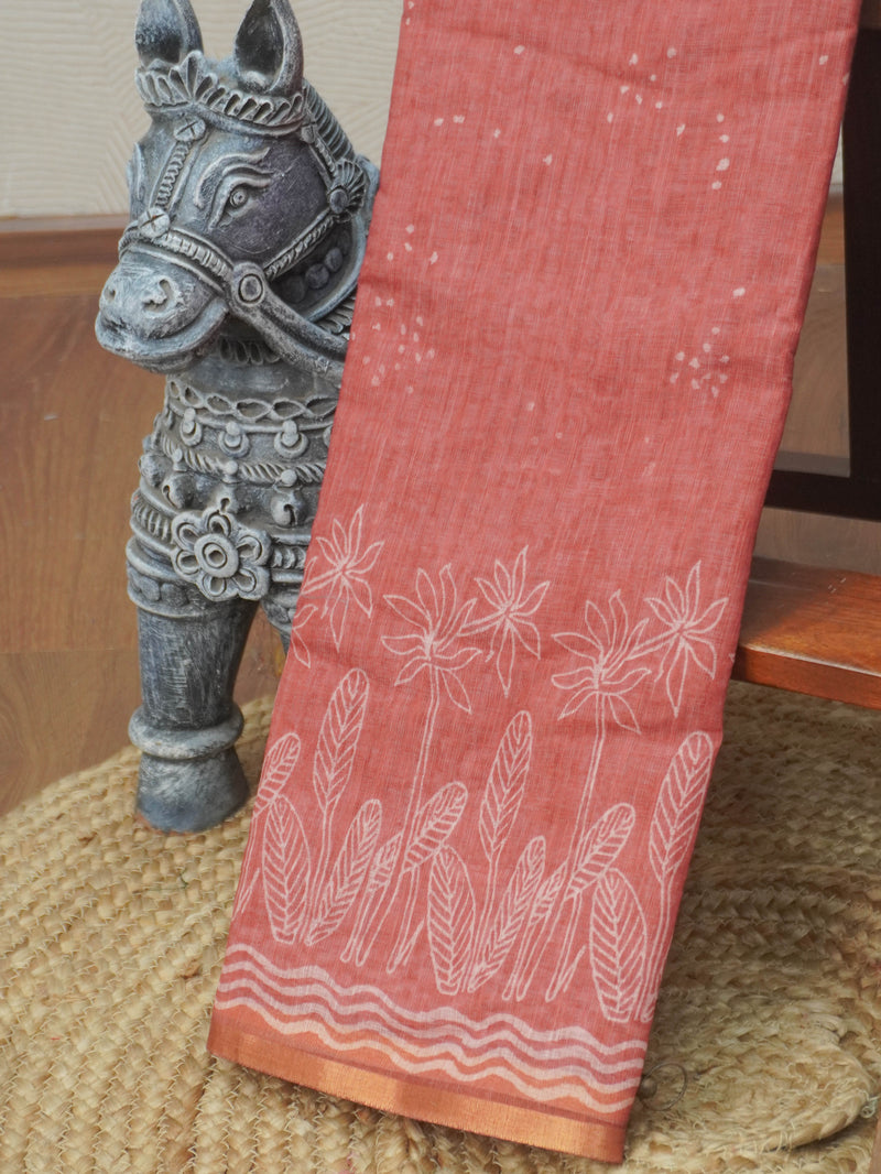 Linen Cotton Saree | TTDS3345