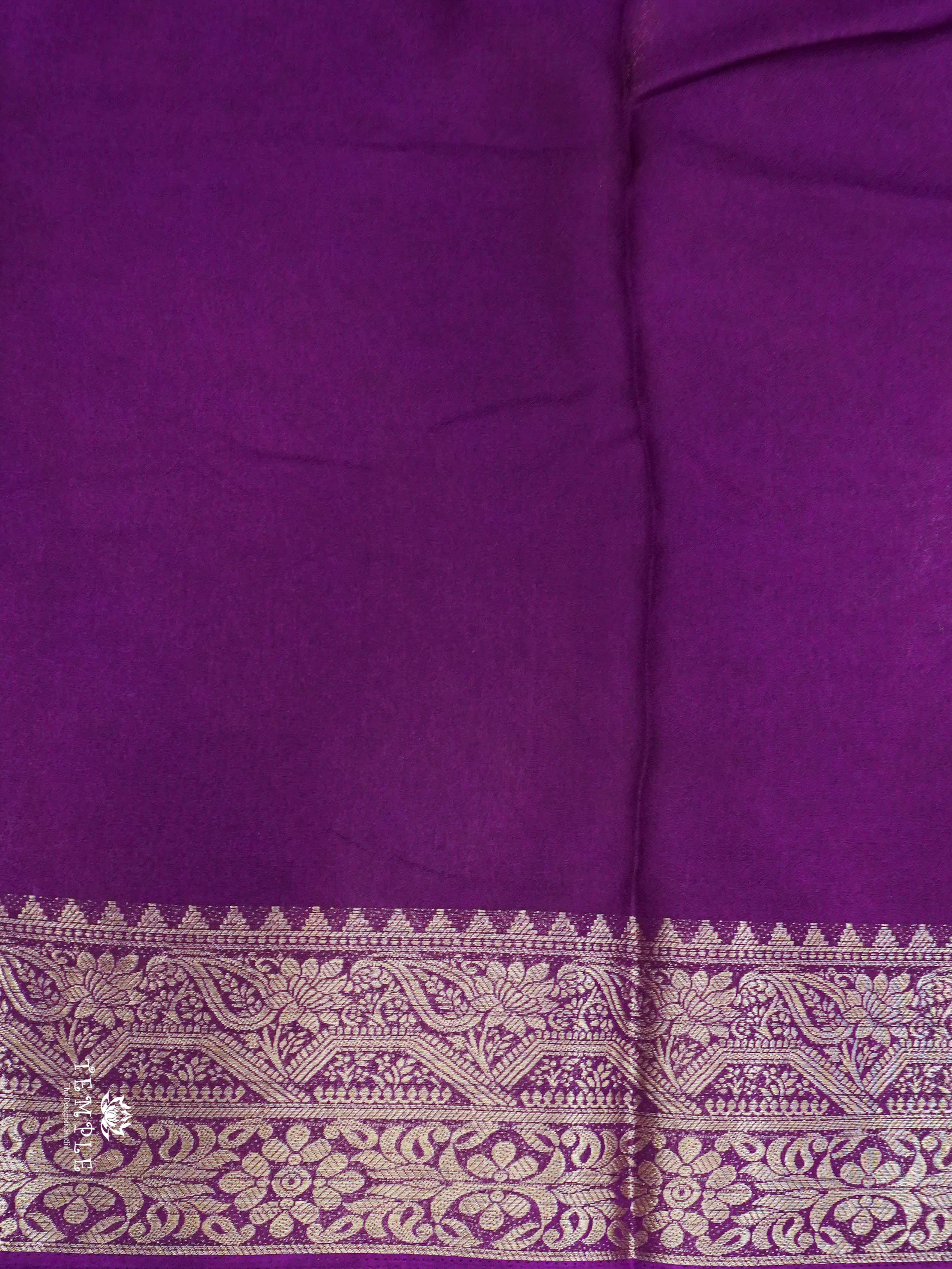 Floral Printed Georgette Saree(Violet) | TTDS1452