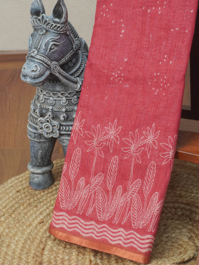 Linen Cotton Saree | TTDS3345