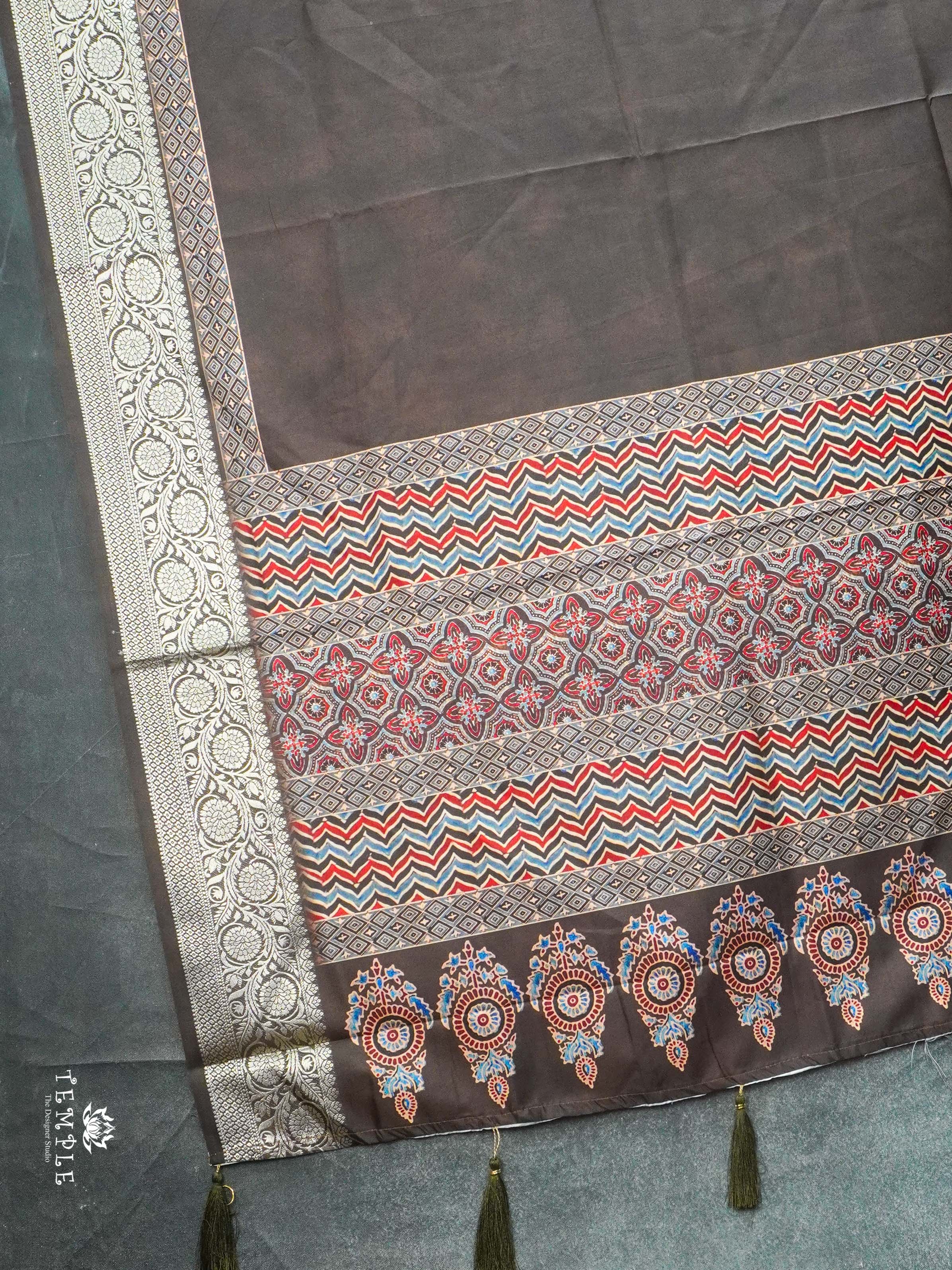 Ajrakh Print Cotton Saree | TTDS2421