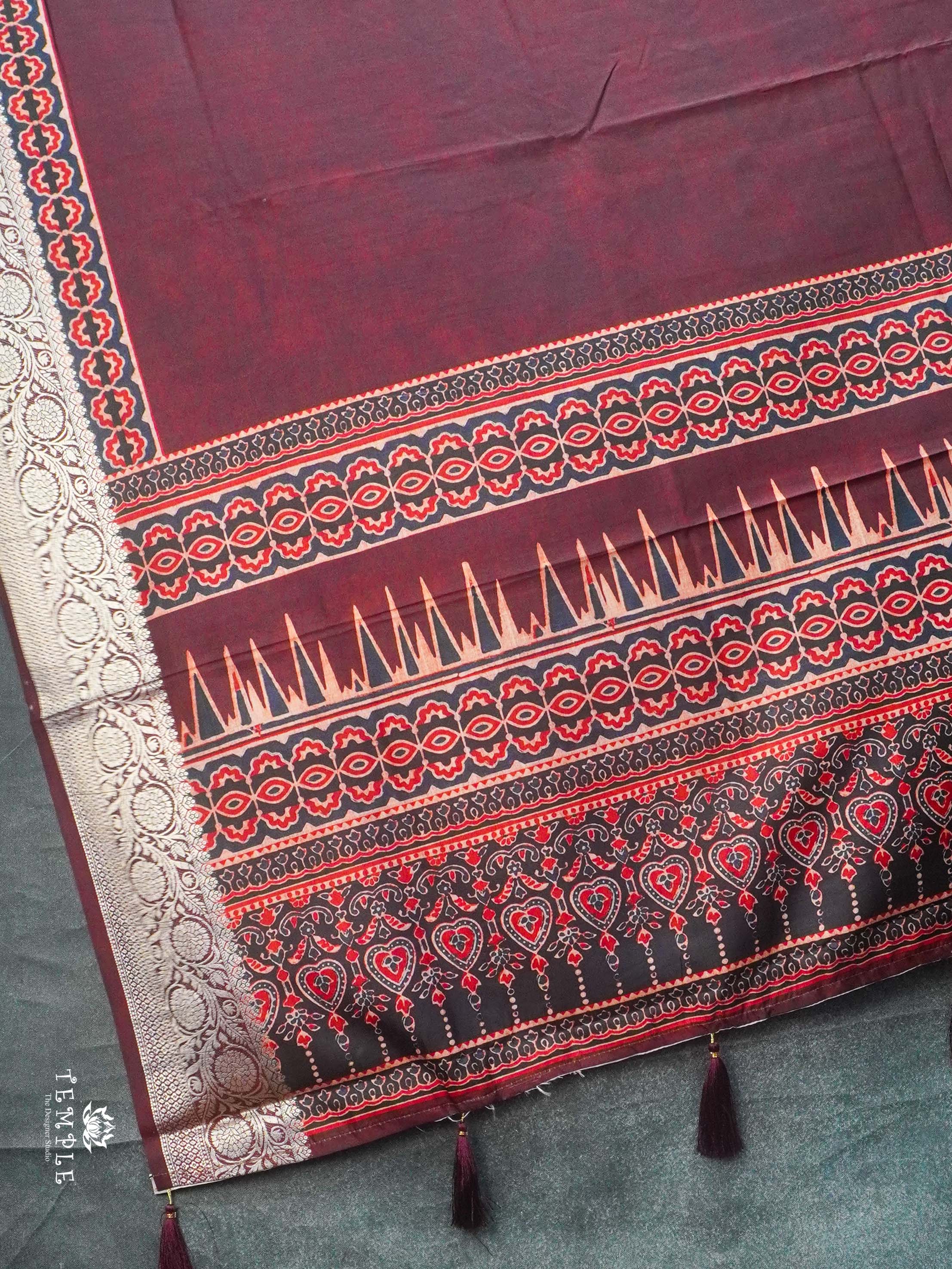 Ajrakh Print Cotton Saree | TTDS2421