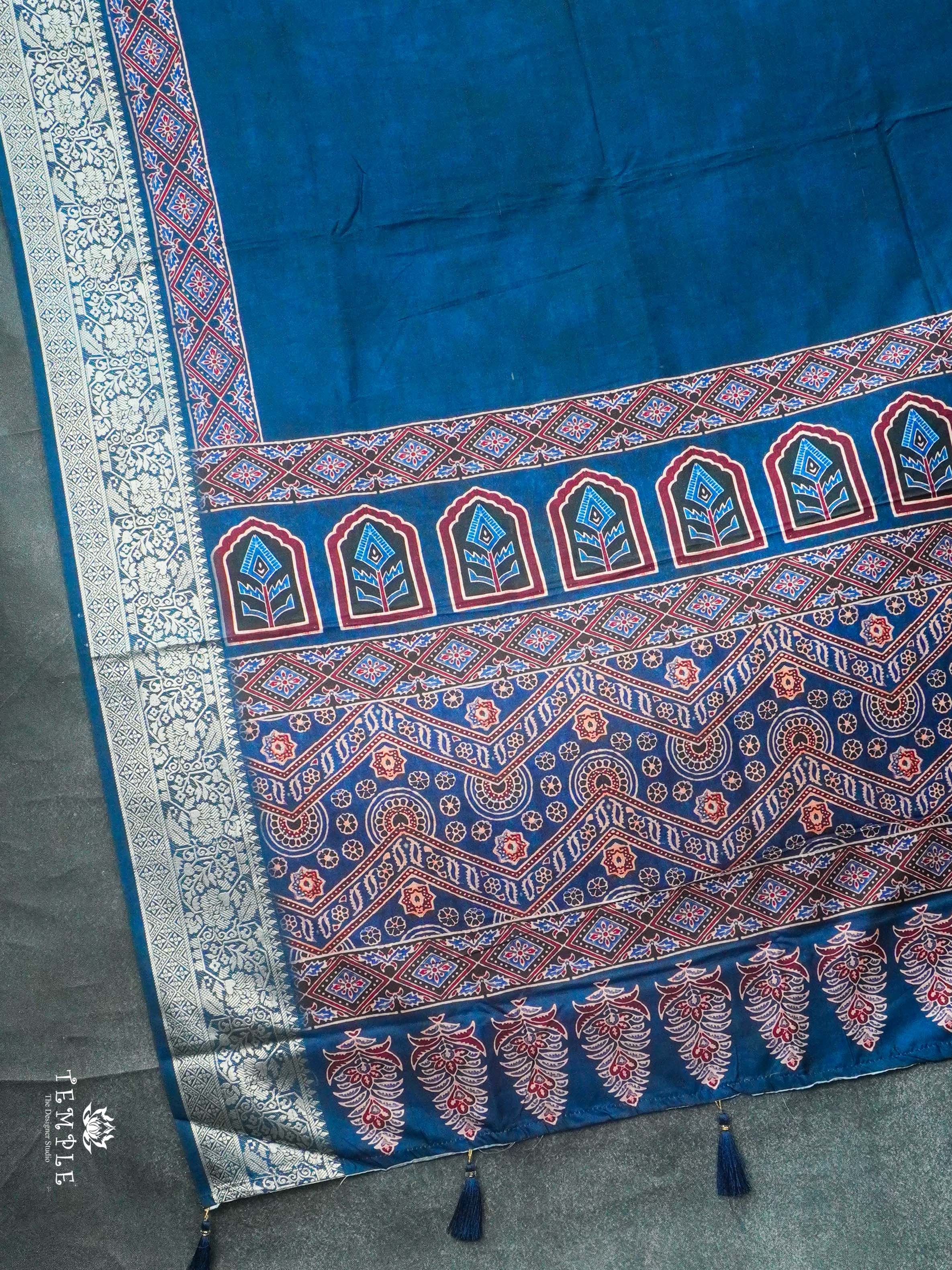 Ajrakh Print Cotton Saree | TTDS2421