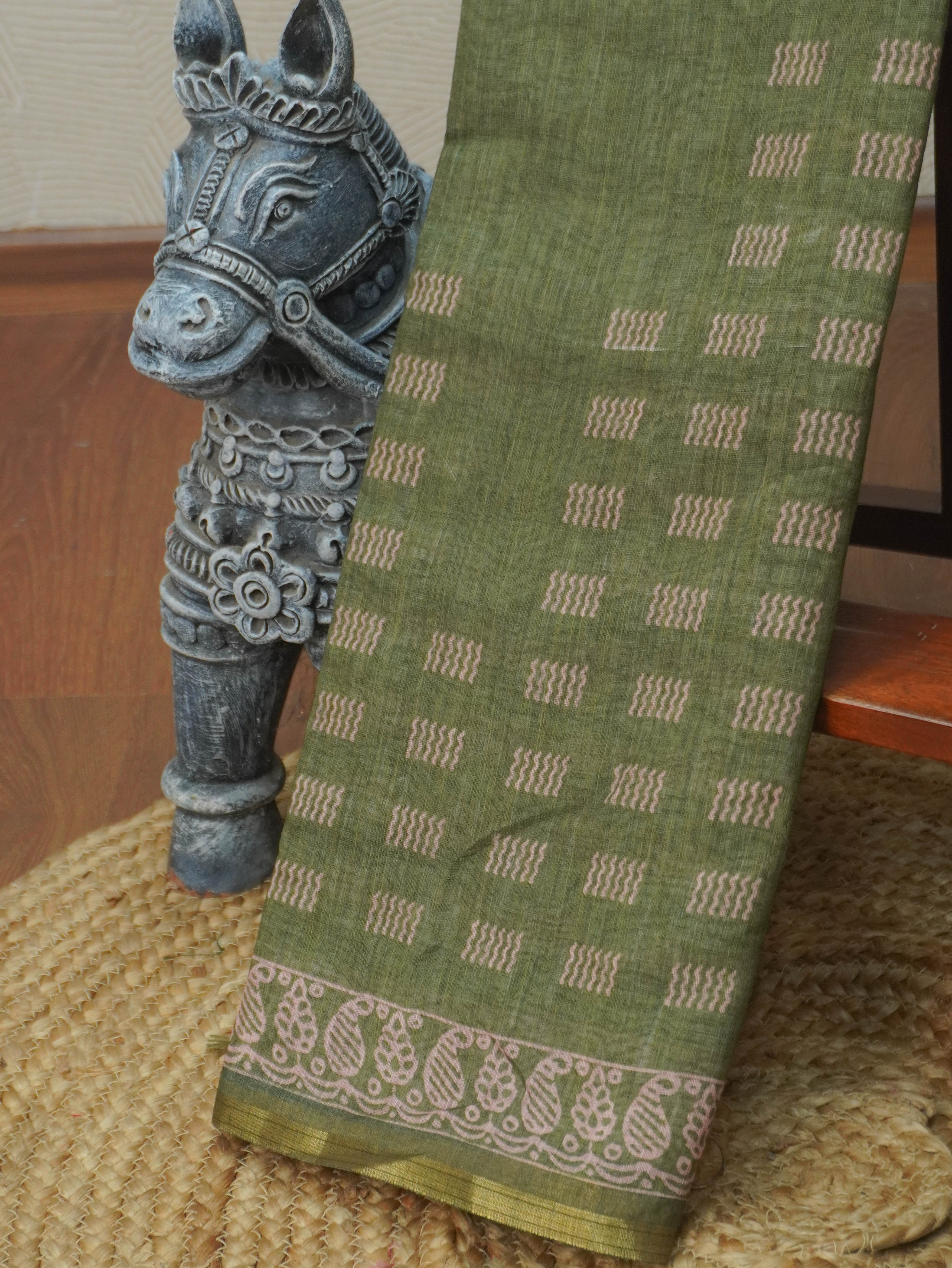 Linen Cotton Saree | TTDS3340
