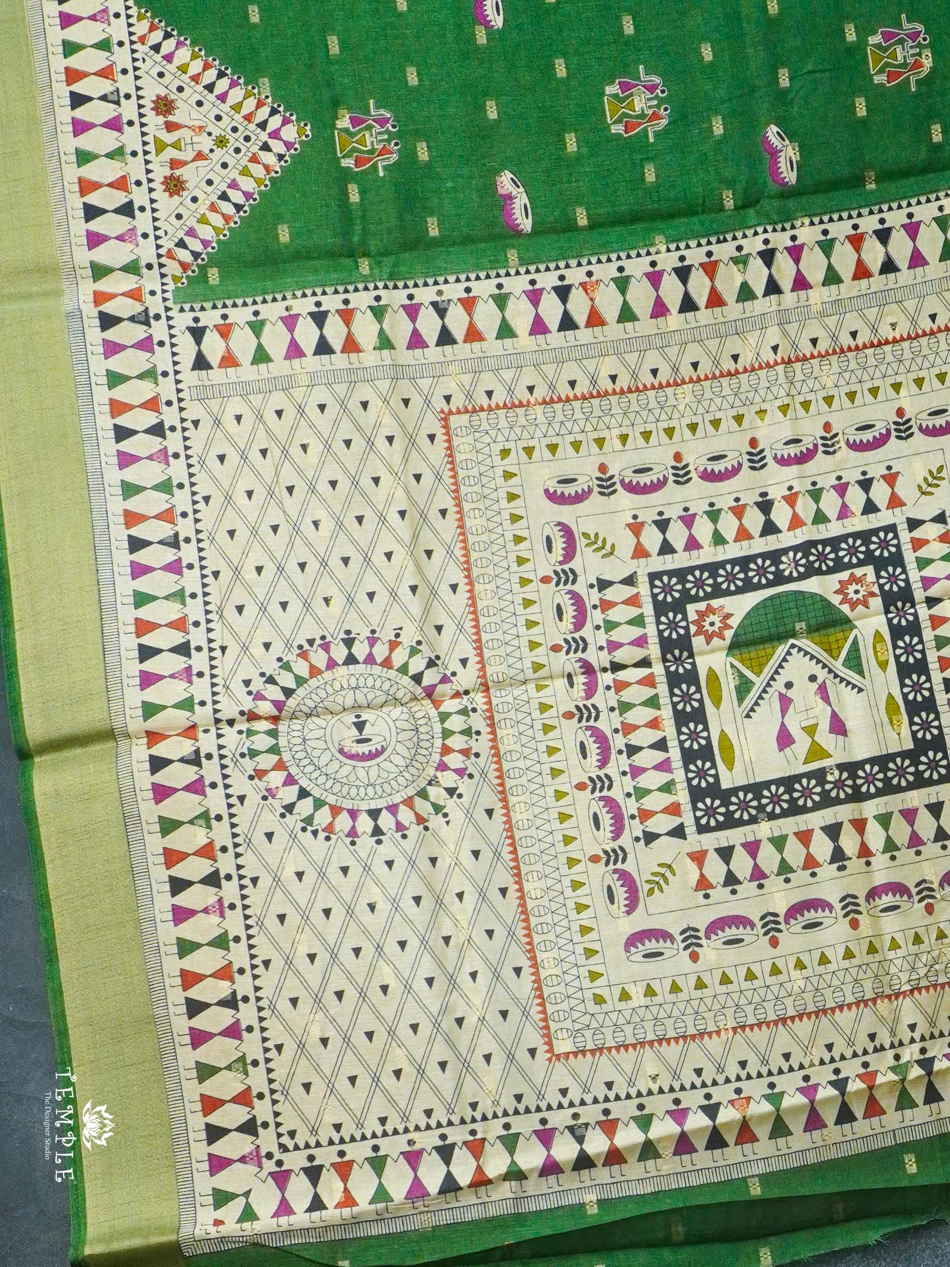 Warli Printed Chanderi Cotton Saree | TTDS2404