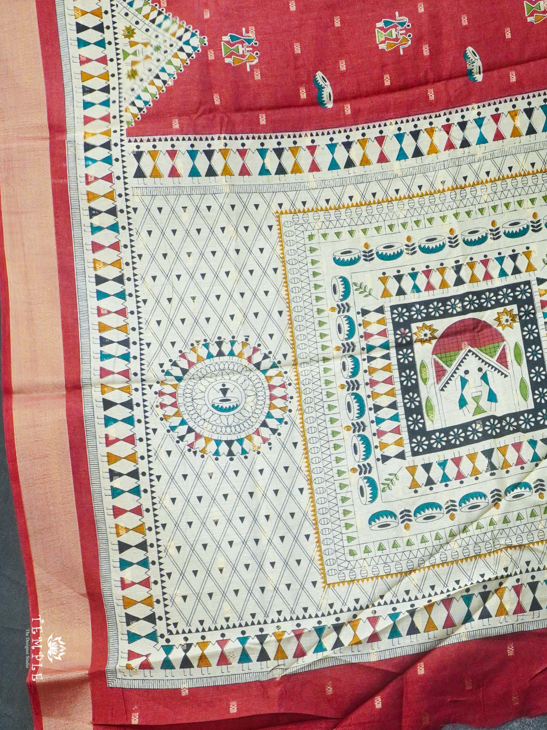 Warli Printed Chanderi Cotton Saree | TTDS2404