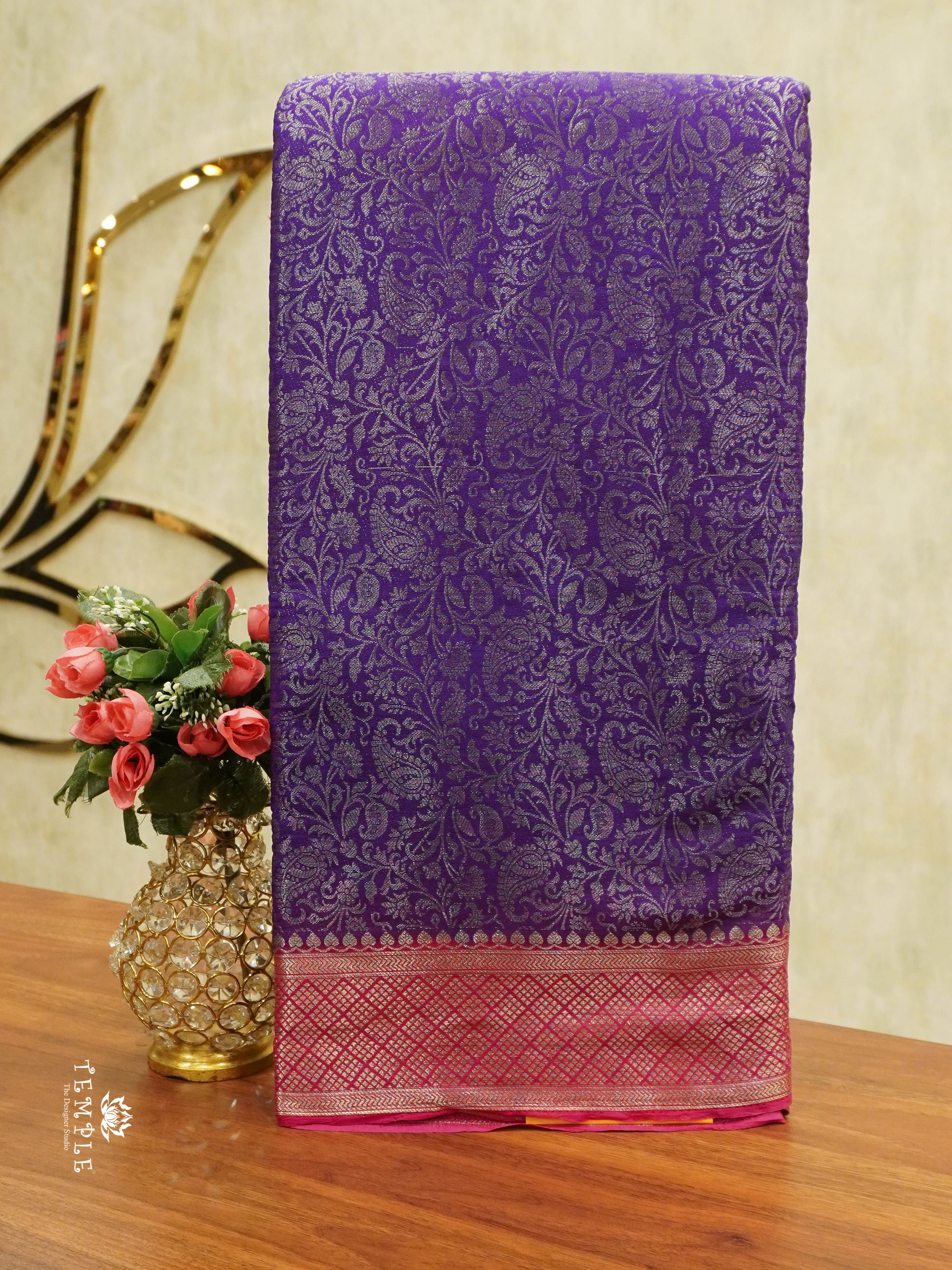 Mysore Brocade Silk Saree (Purple) | TTDS1107