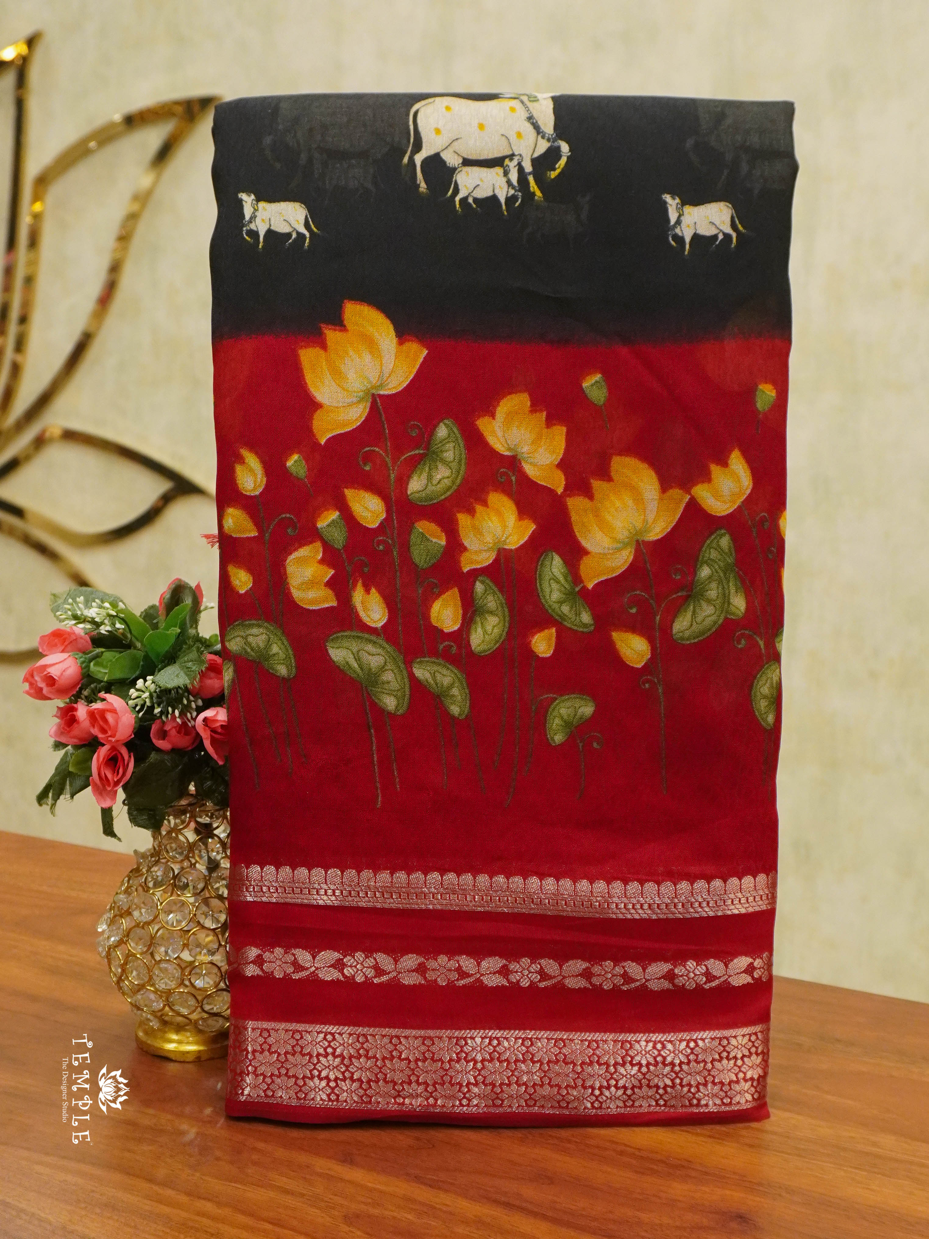 Pichwai Printed Georgette Saree | TTDS1455