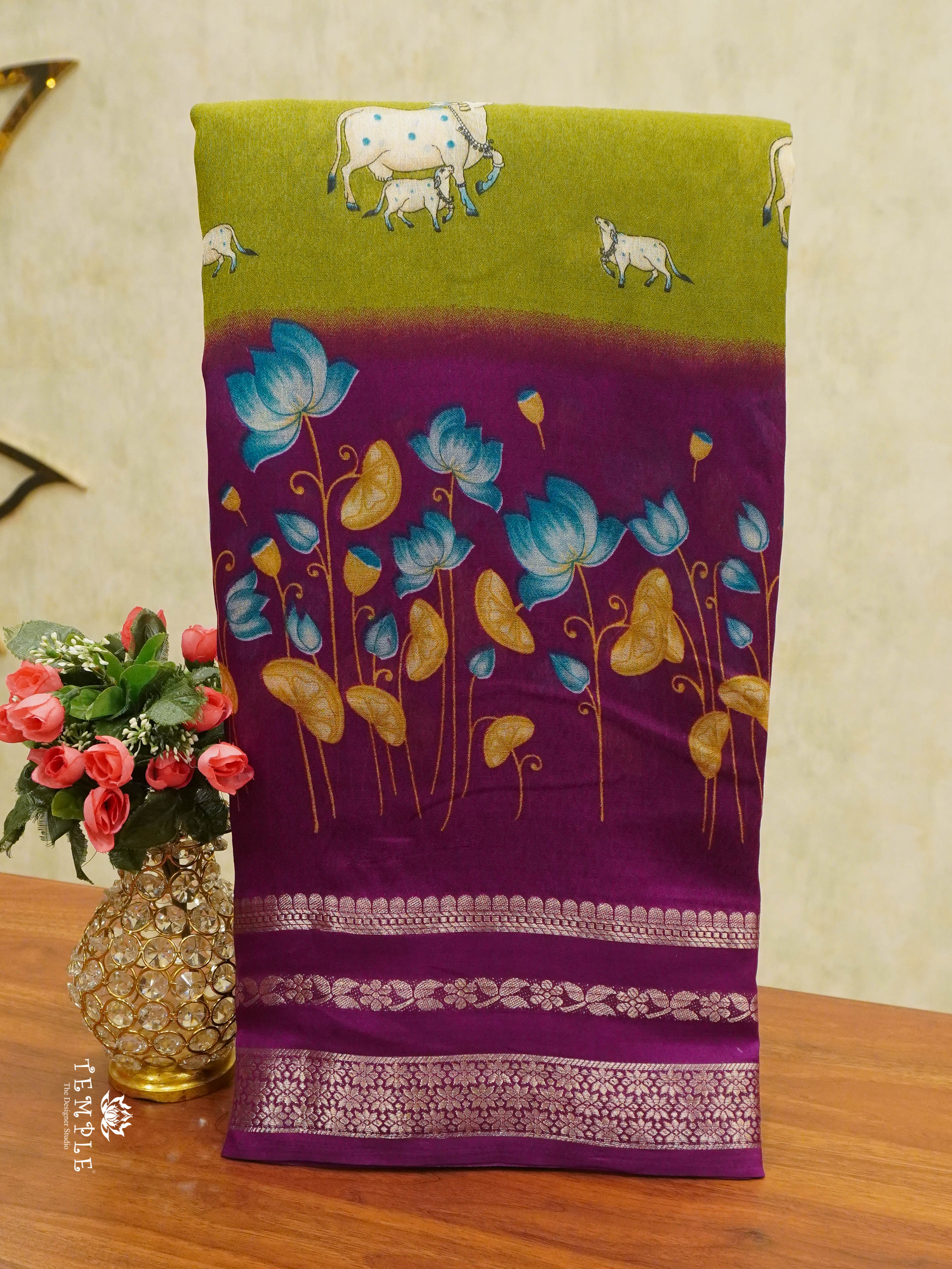 Pichwai Printed Georgette Saree | TTDS1455