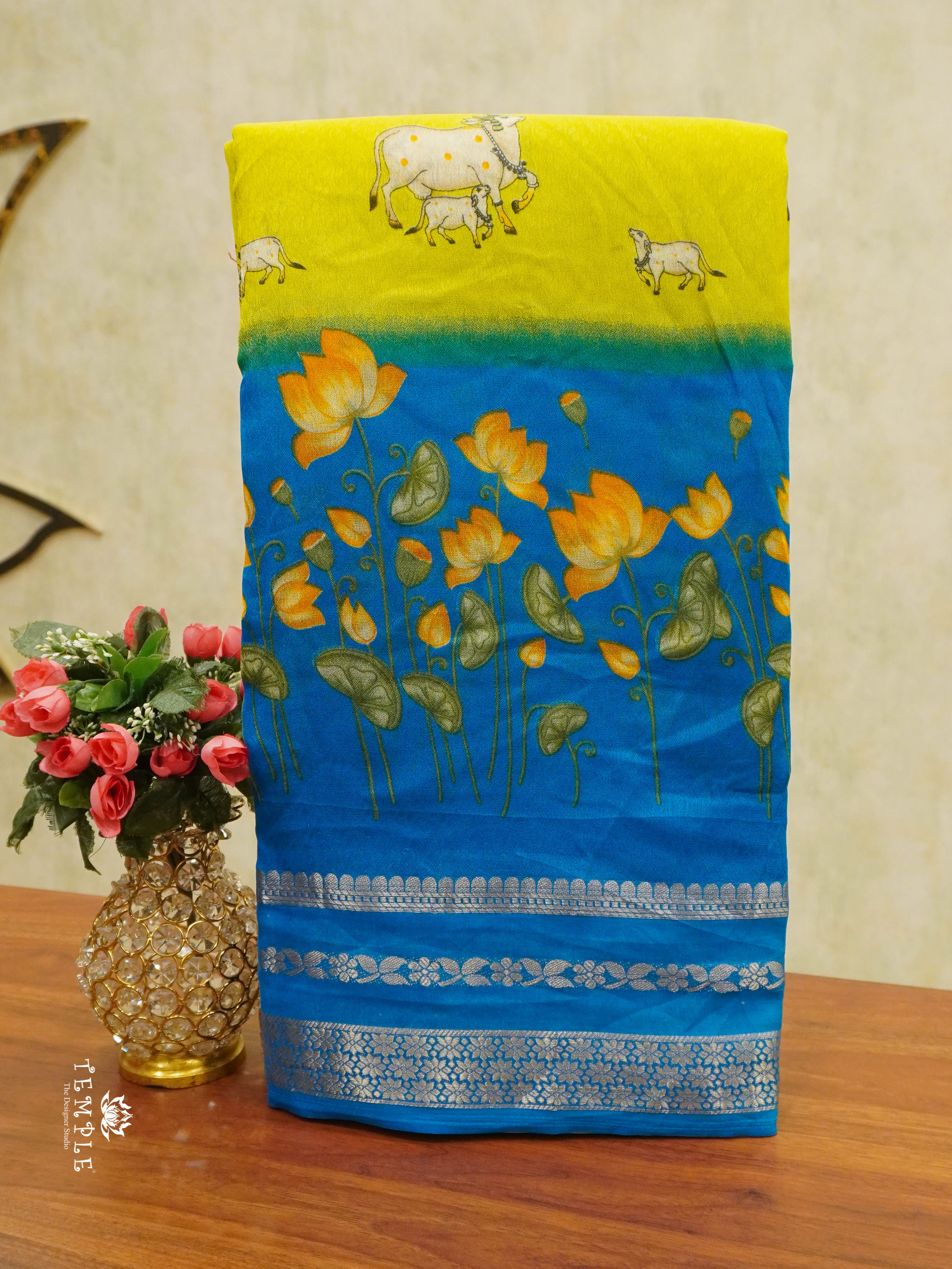 Pichwai Printed Georgette Saree | TTDS1455