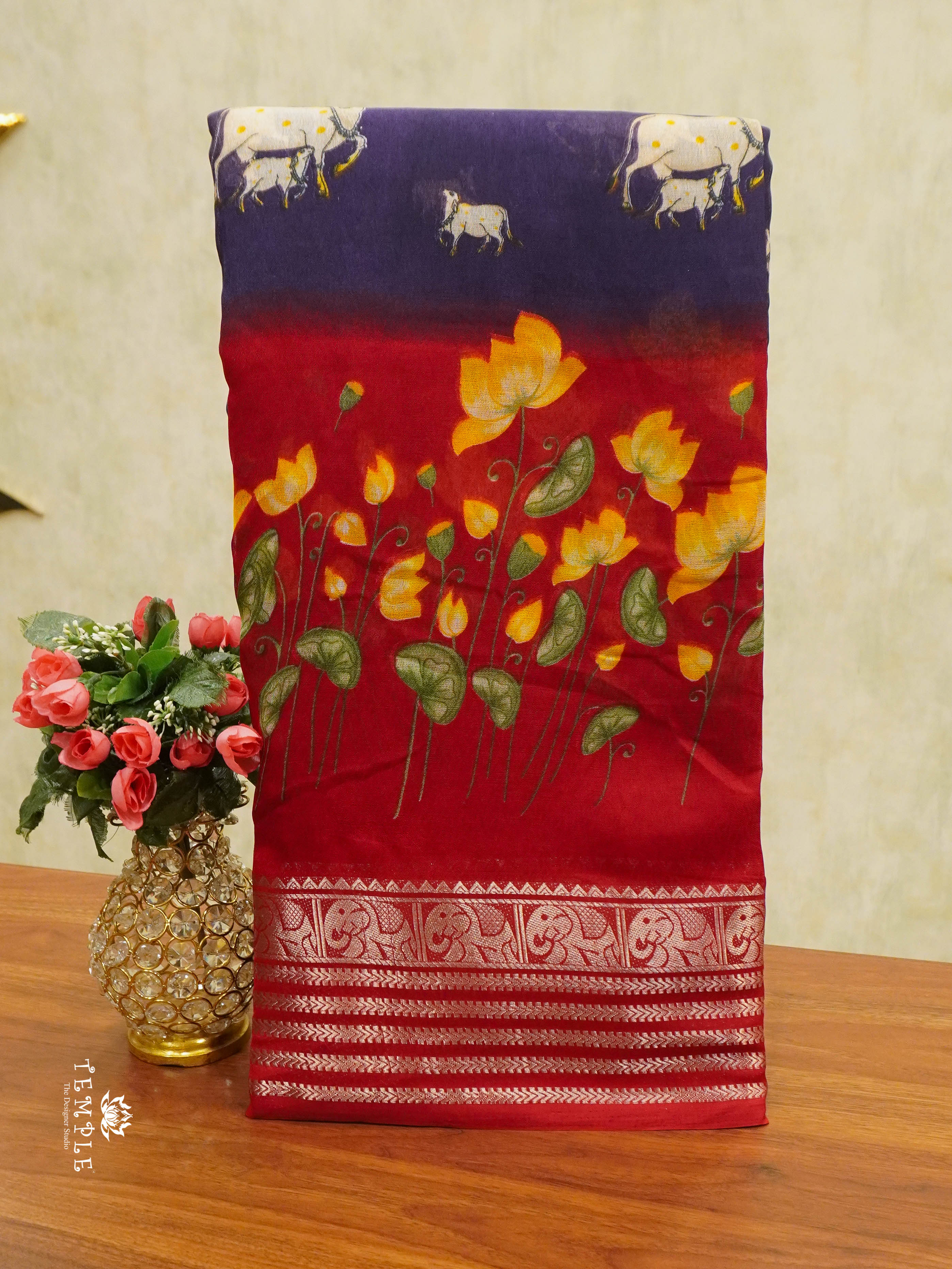 Pichwai Printed Georgette Saree | TTDS1455