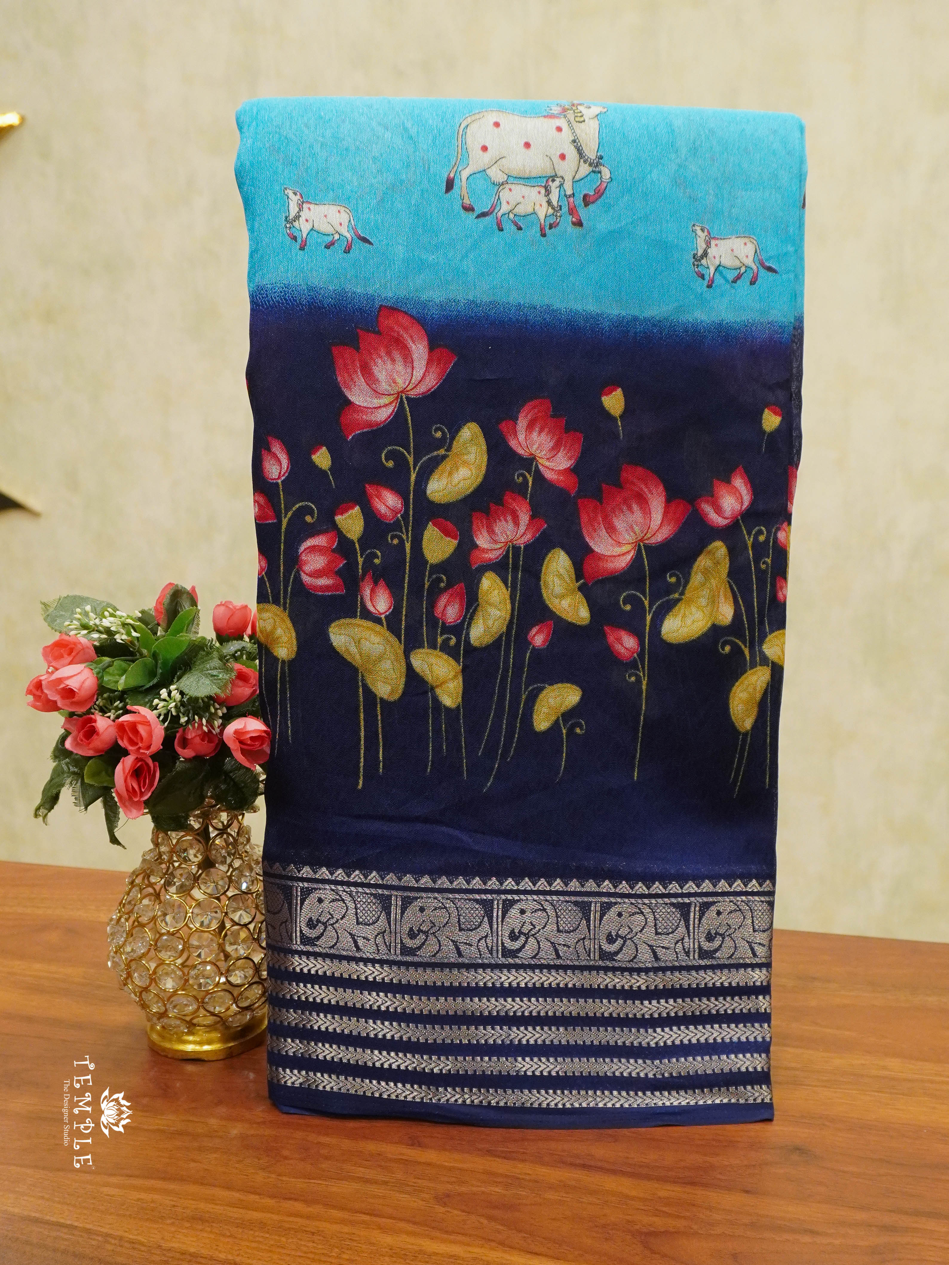 Pichwai Printed Georgette Saree | TTDS1455