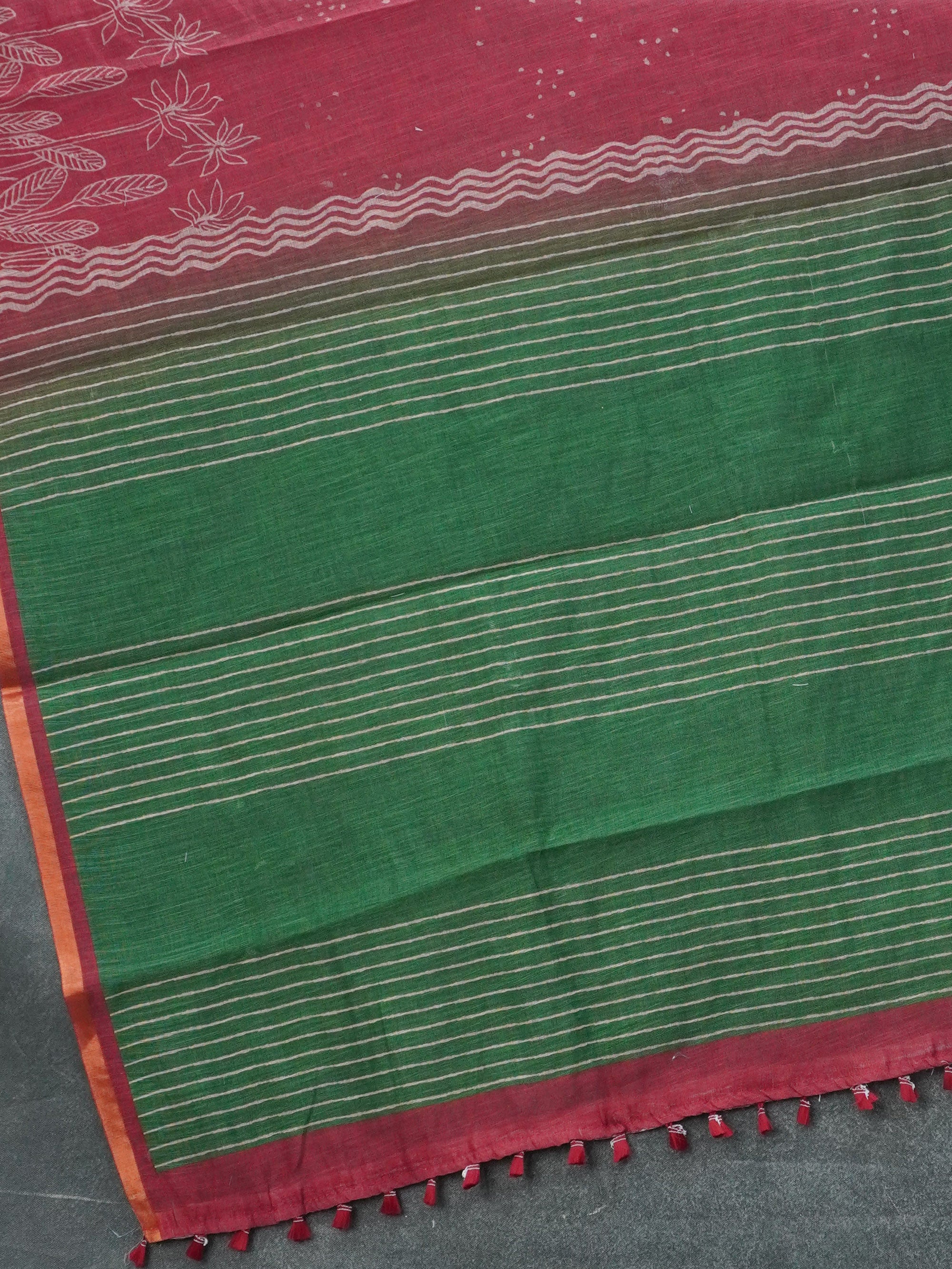 Linen Cotton Saree | TTDS3345