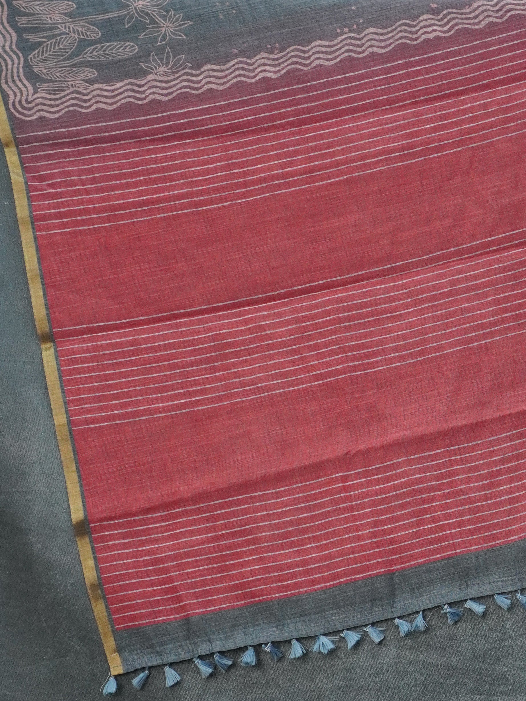 Linen Cotton Saree | TTDS3345