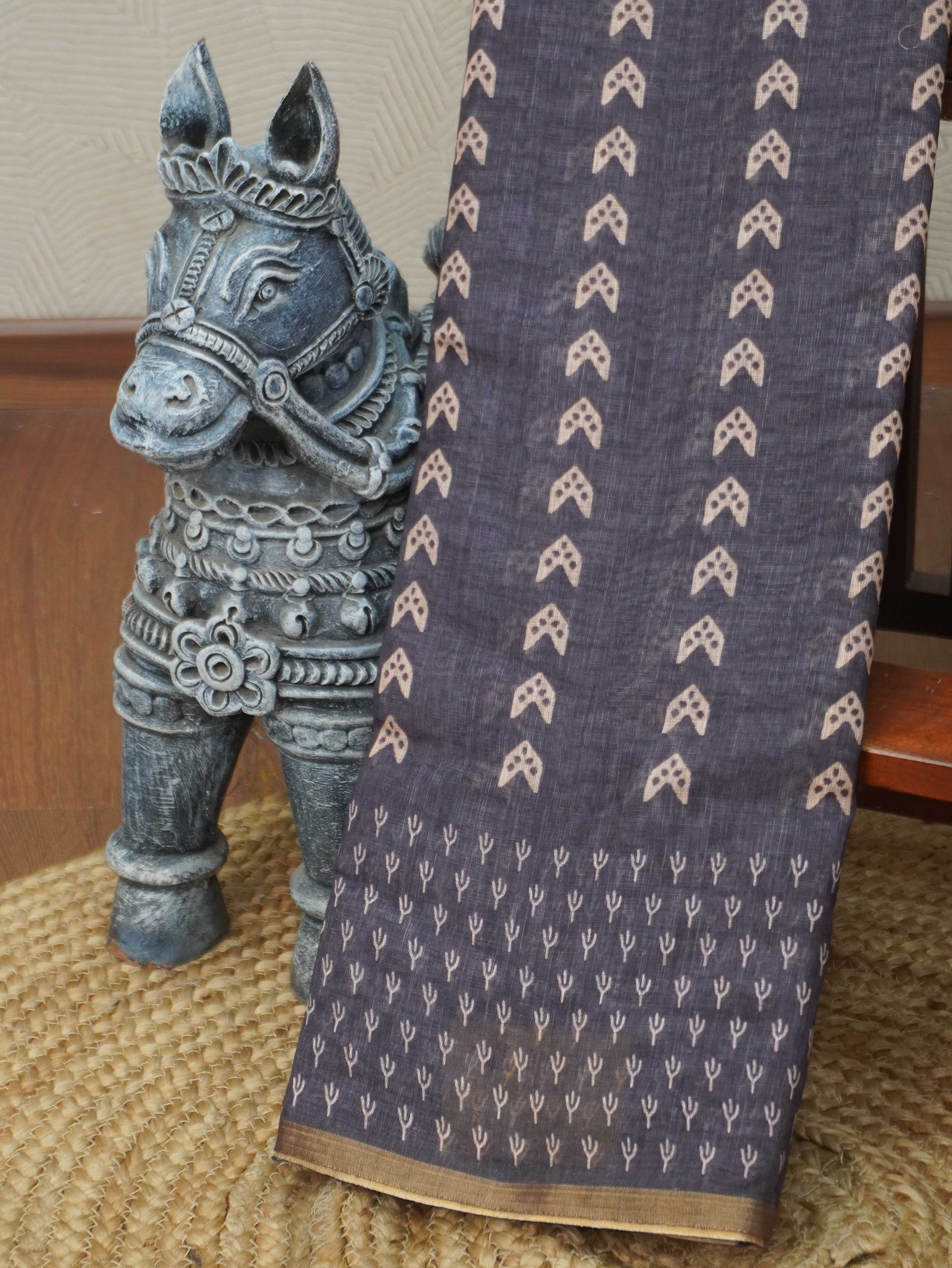 Linen Cotton Saree | TTDS3341
