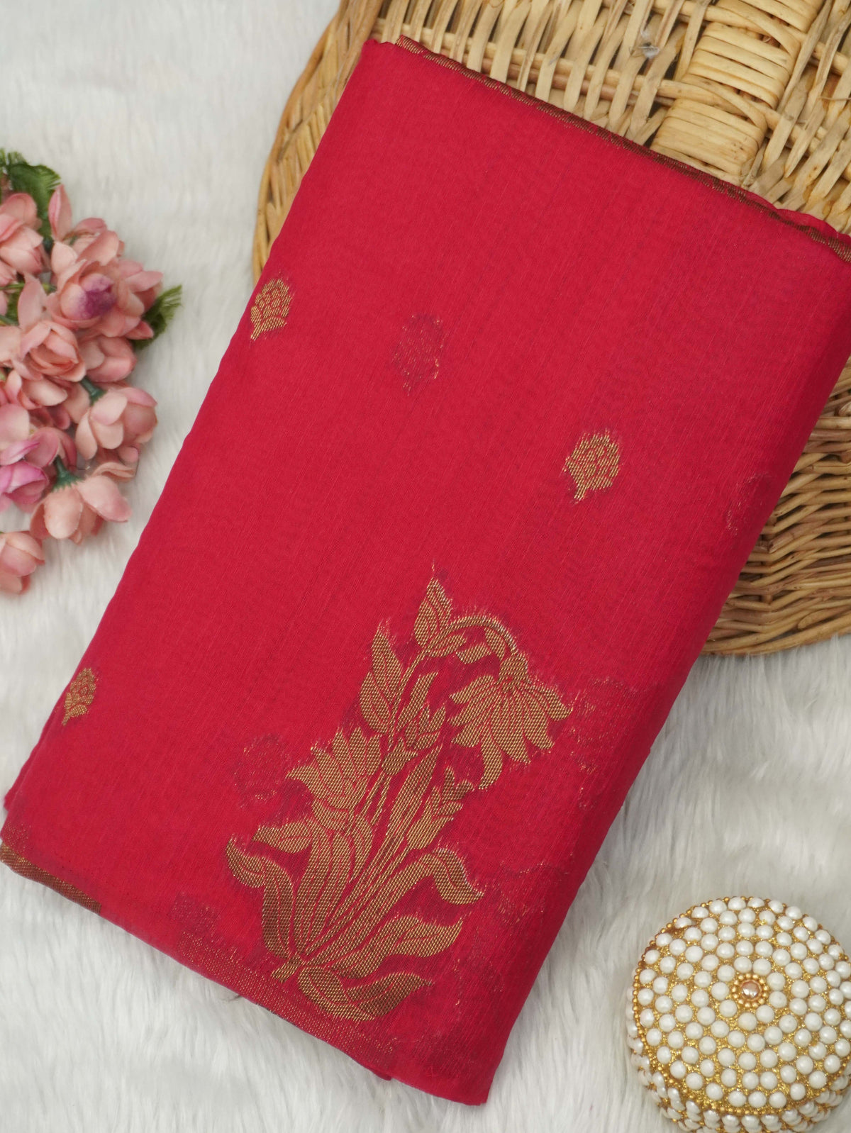 Jute Silk Cotton Saree | TTDS3738