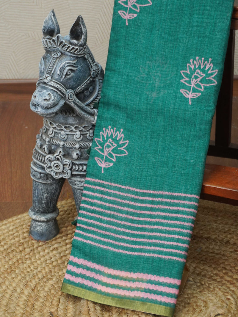 Linen Cotton Saree | TTDS3346