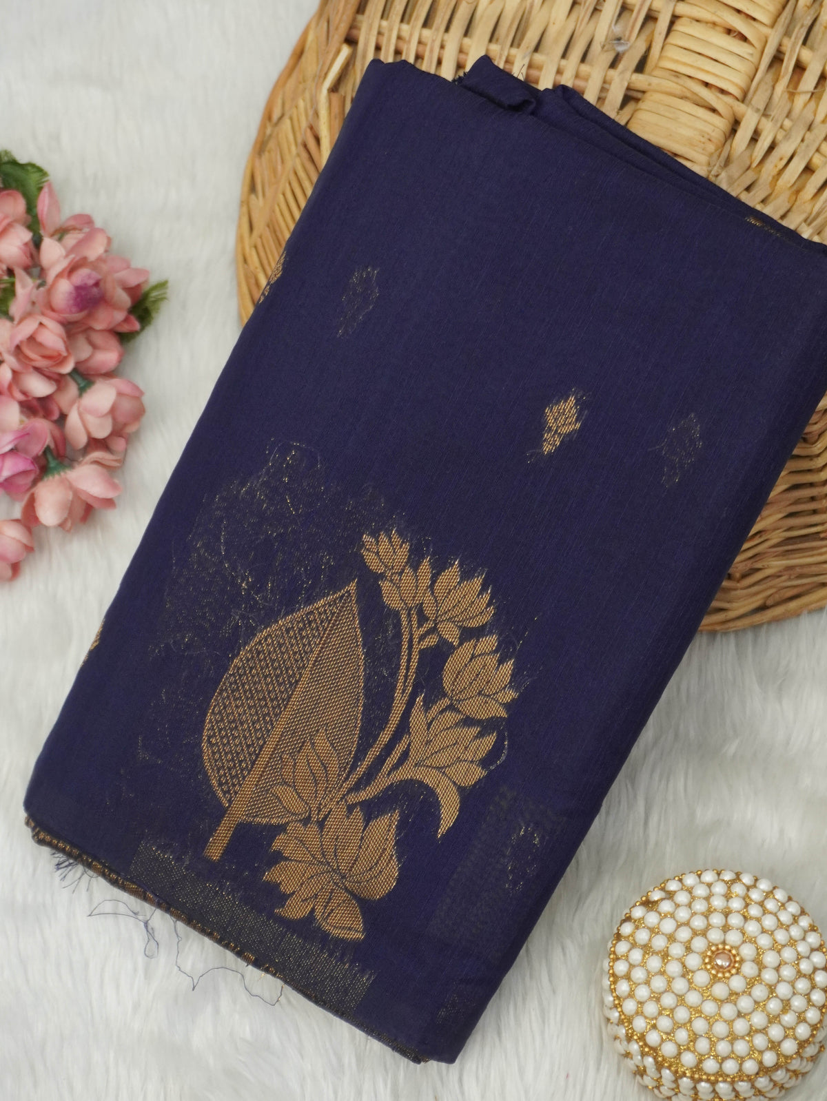 Jute Silk Cotton Saree | TTDS3739