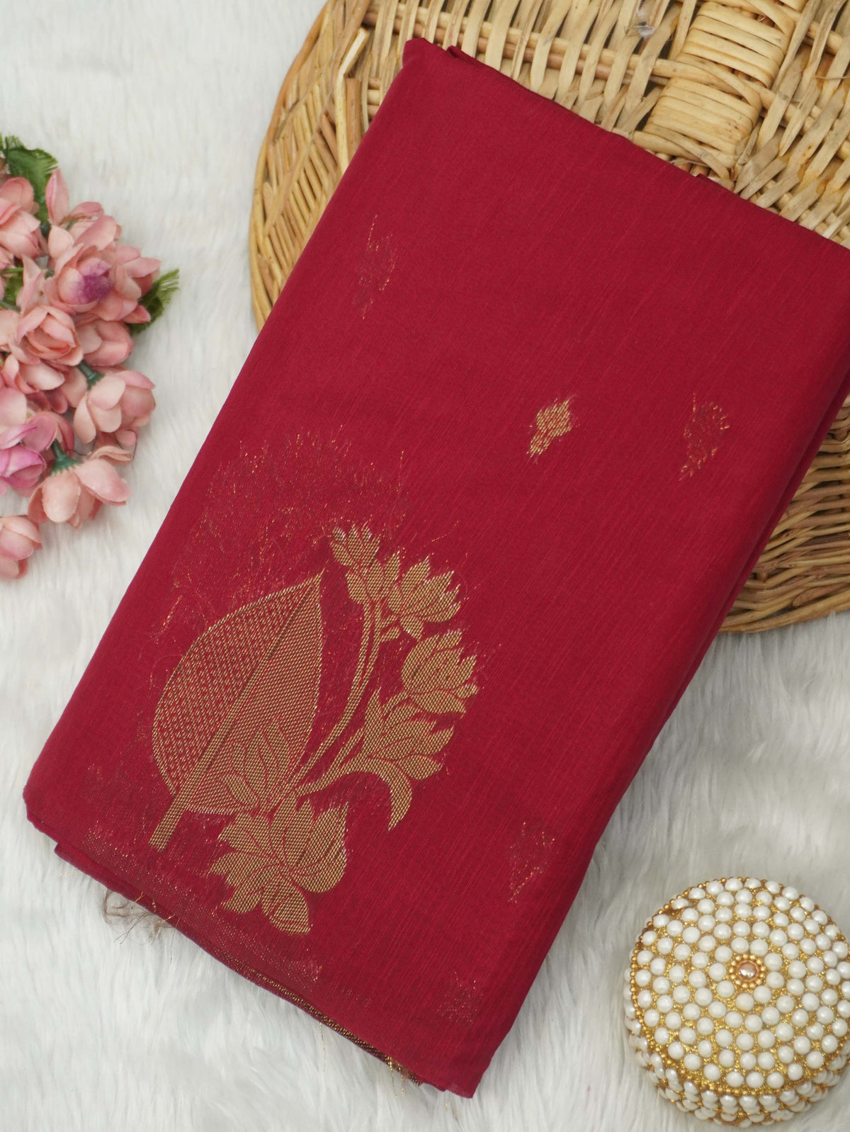 Jute Silk Cotton Saree | TTDS3739