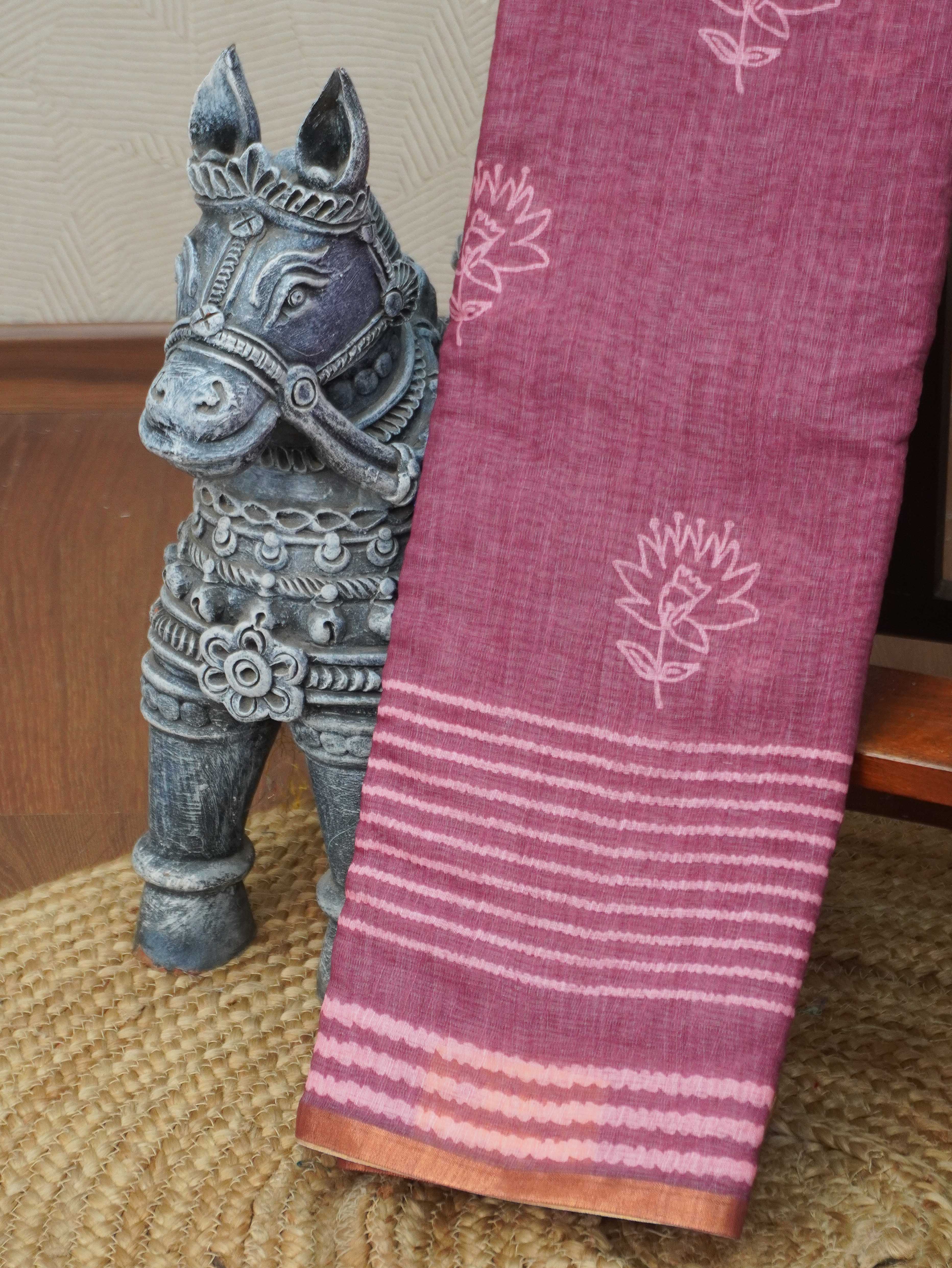 Linen Cotton Saree | TTDS3346