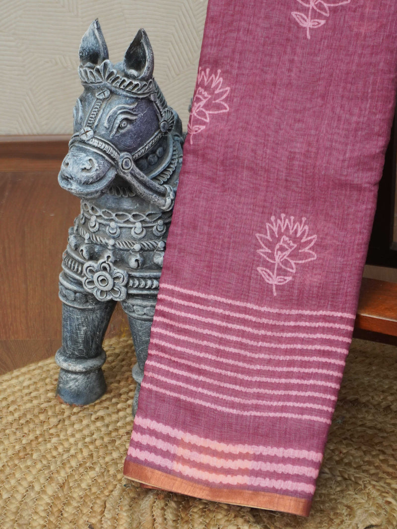 Linen Cotton Saree | TTDS3346