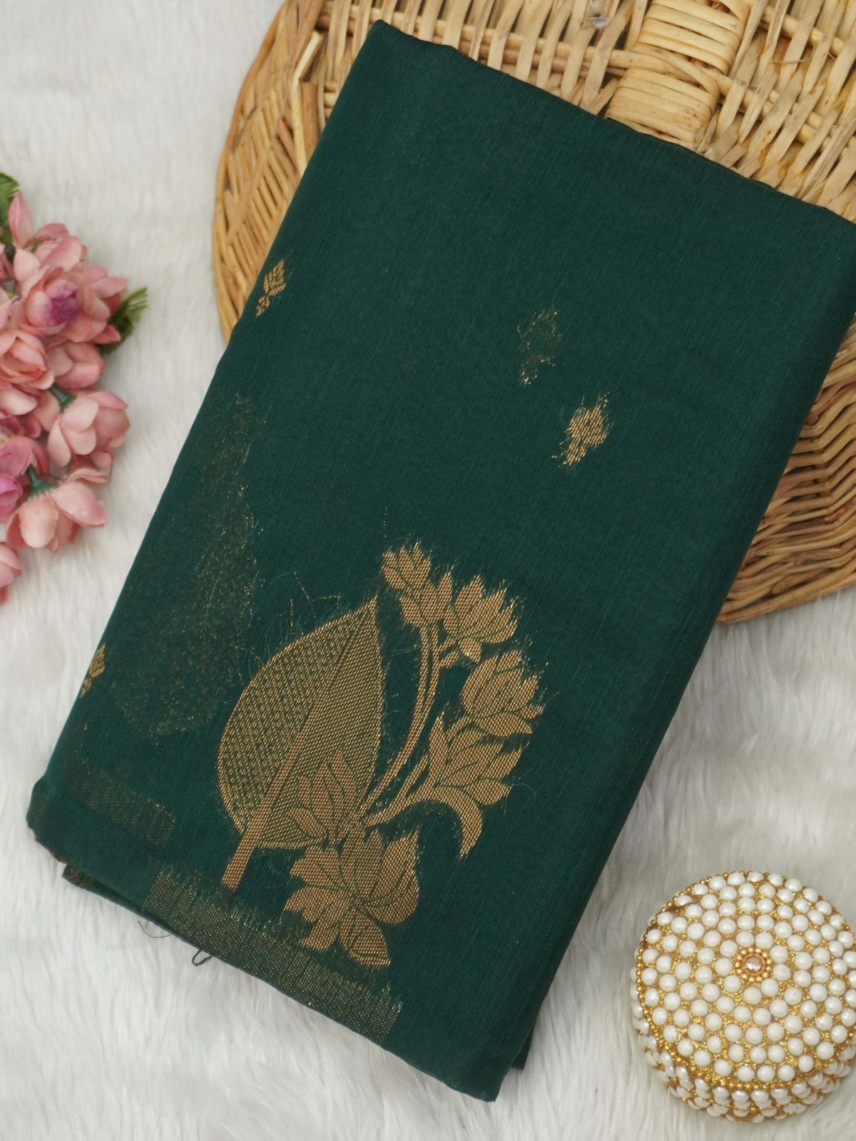 Jute Silk Cotton Saree | TTDS3739