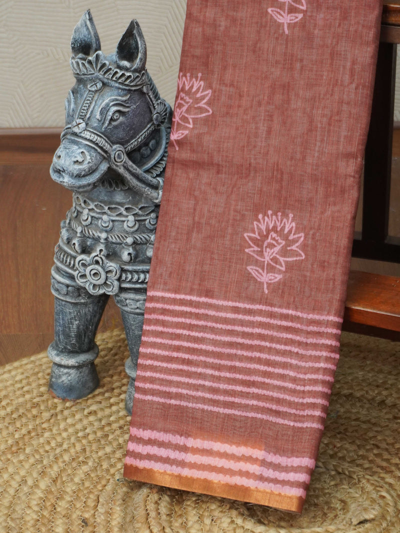 Linen Cotton Saree | TTDS3346