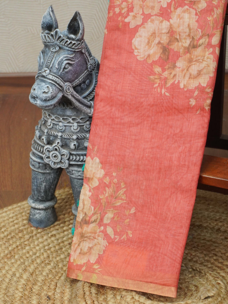 Linen Cotton Saree | TTDS3347