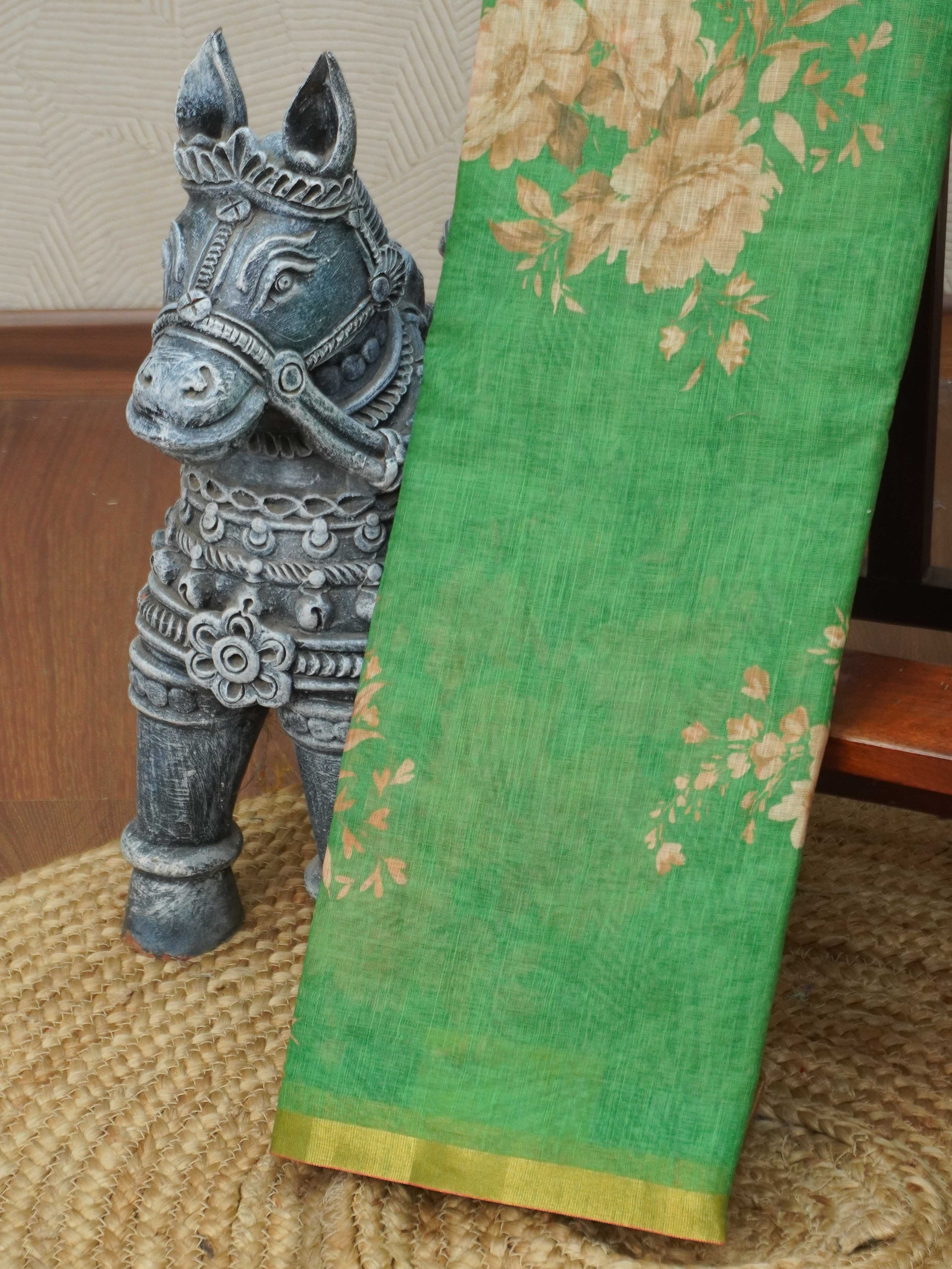 Linen Cotton Saree | TTDS3347