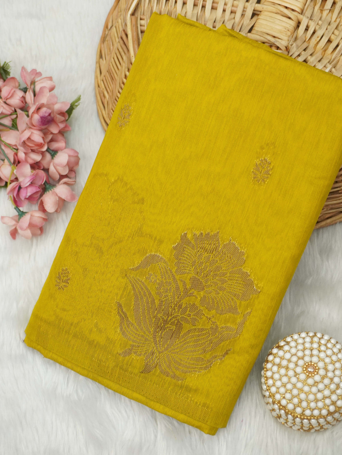 Jute Silk Cotton Saree | TTDS3740