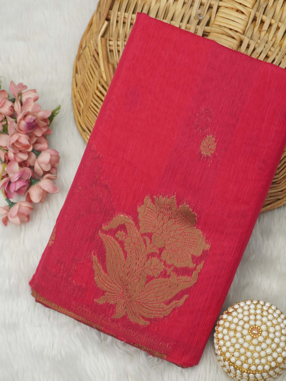Jute Silk Cotton Saree | TTDS3740