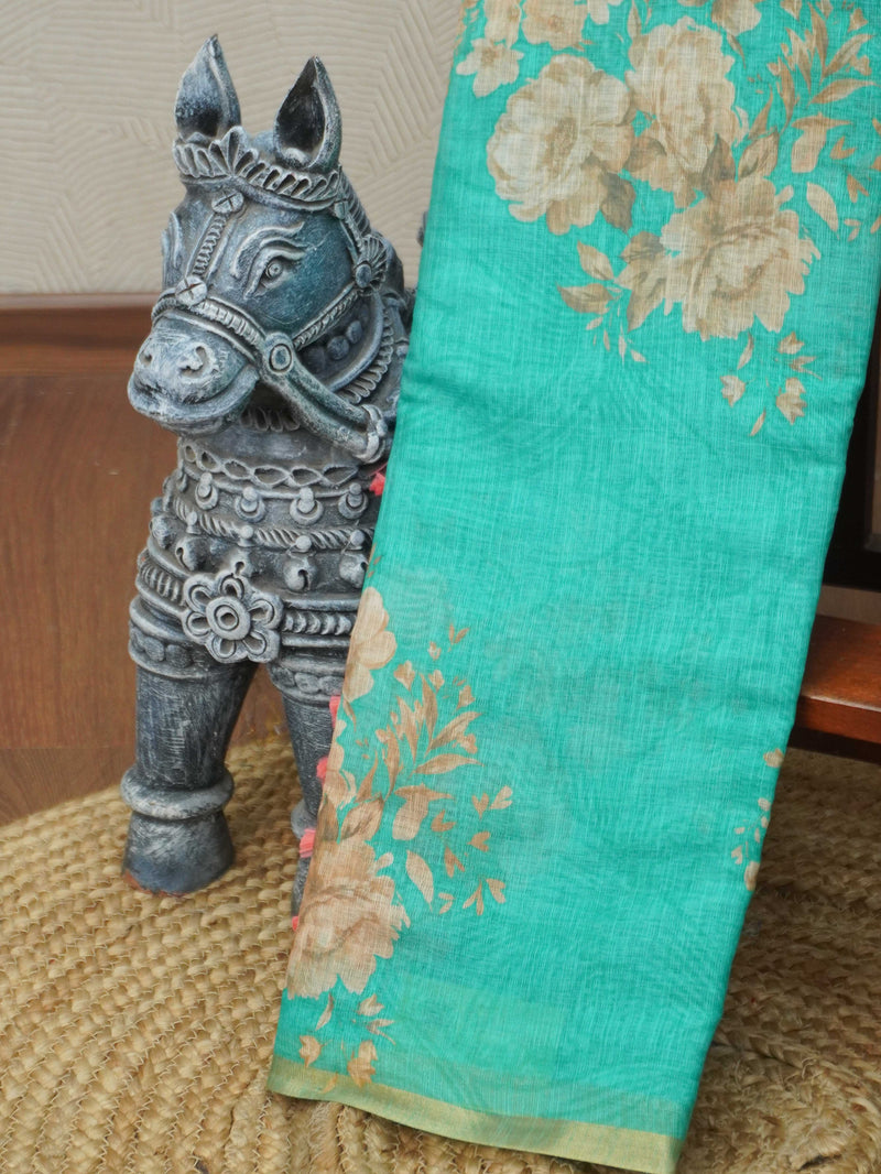 Linen Cotton Saree | TTDS3347
