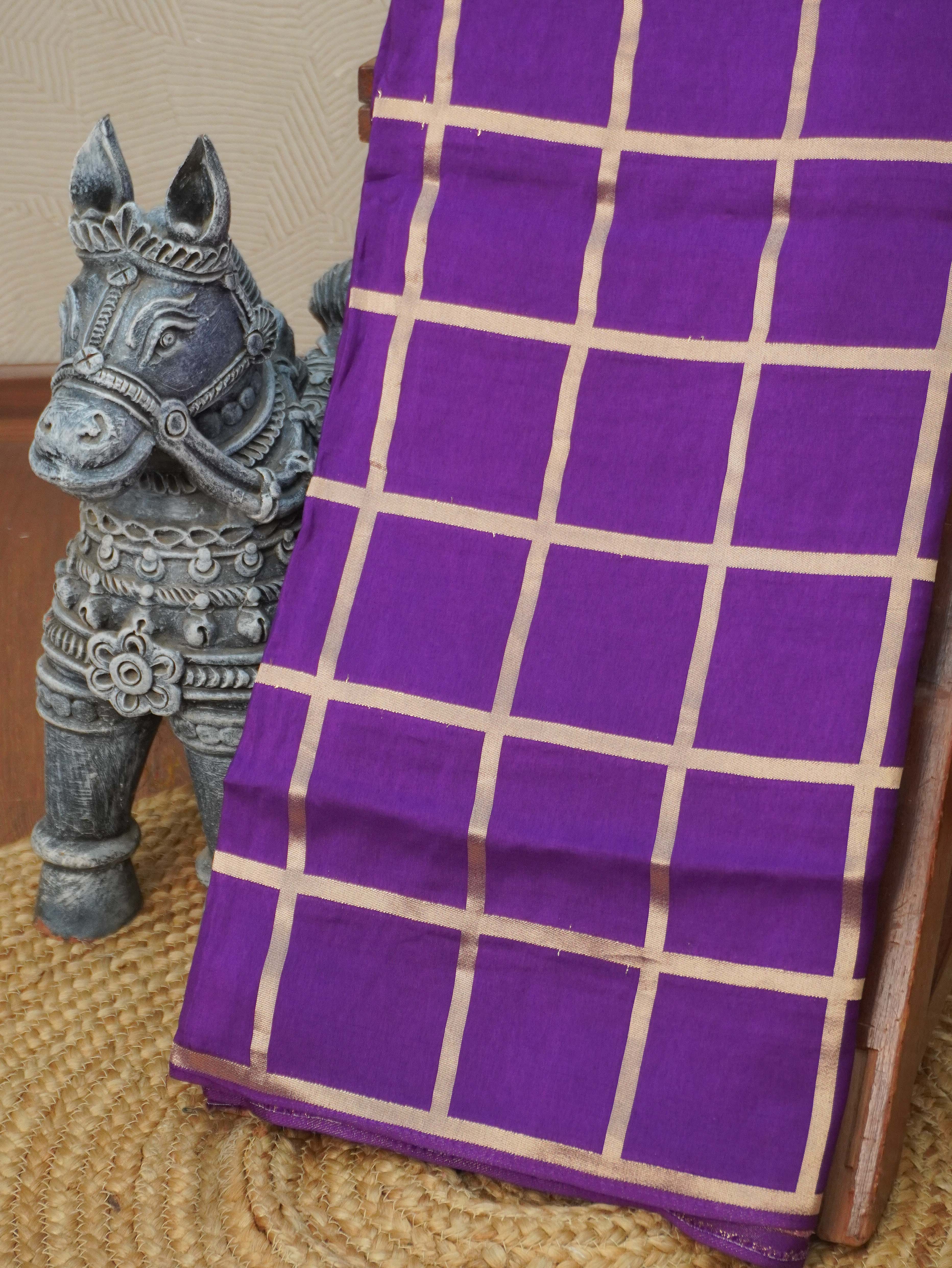 Viscose Satin Silk Saree | TTDS3342