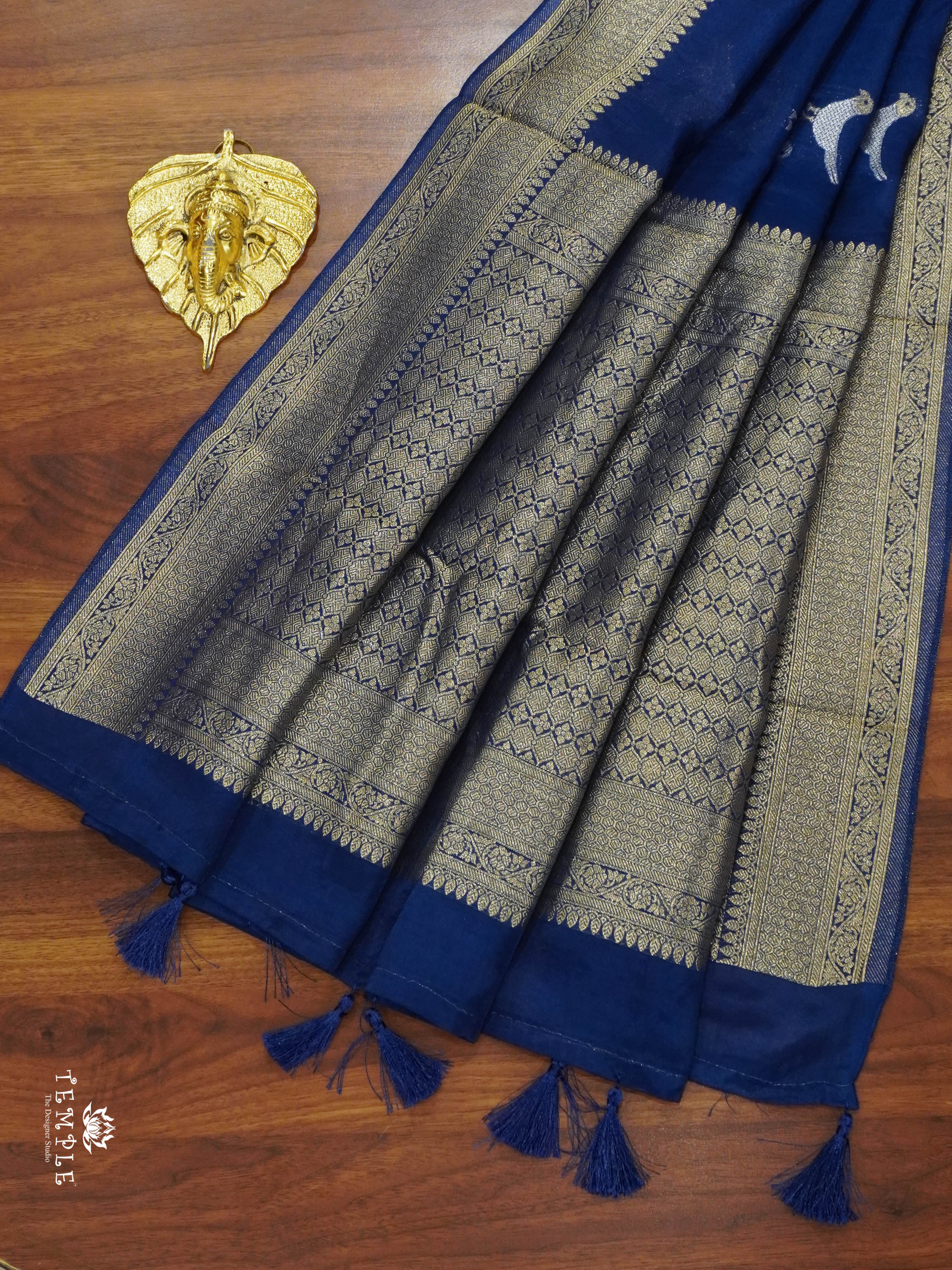 Satin Silk Saree With Bird Motifs | TTDS1448