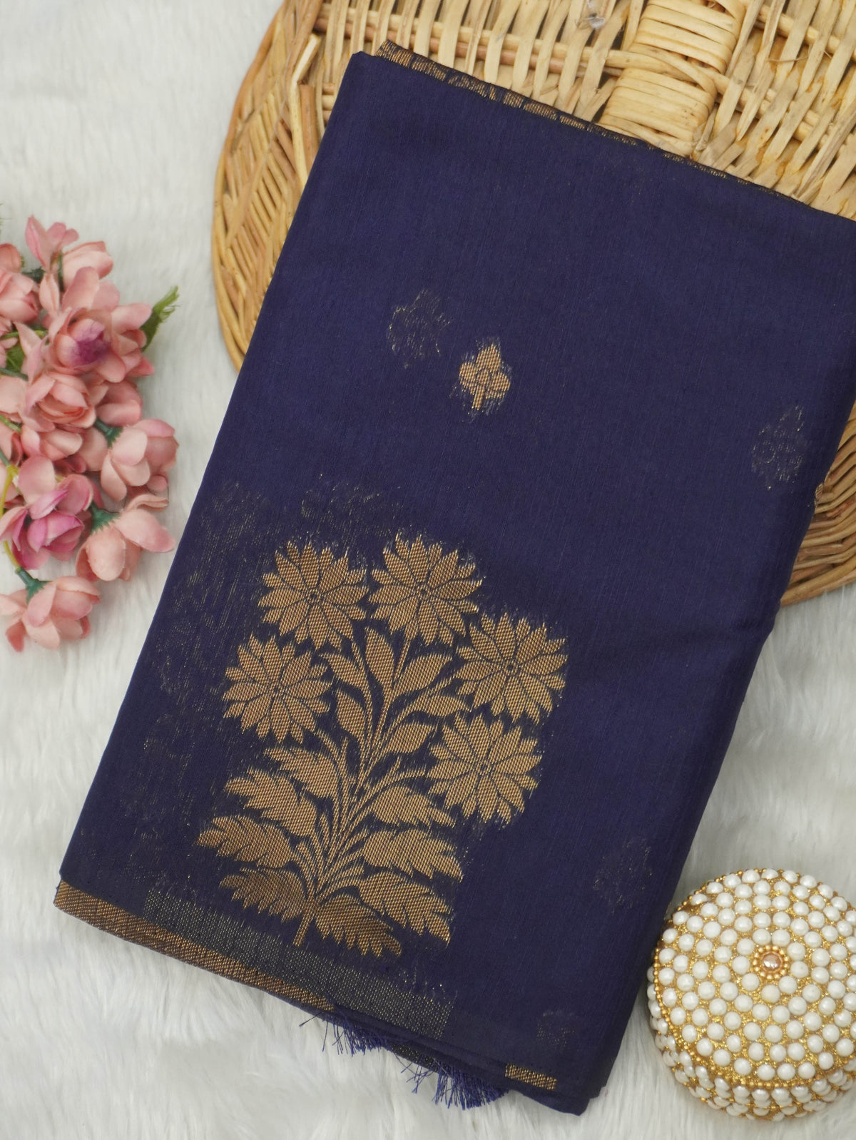 Jute Silk Cotton Saree | TTDS3744