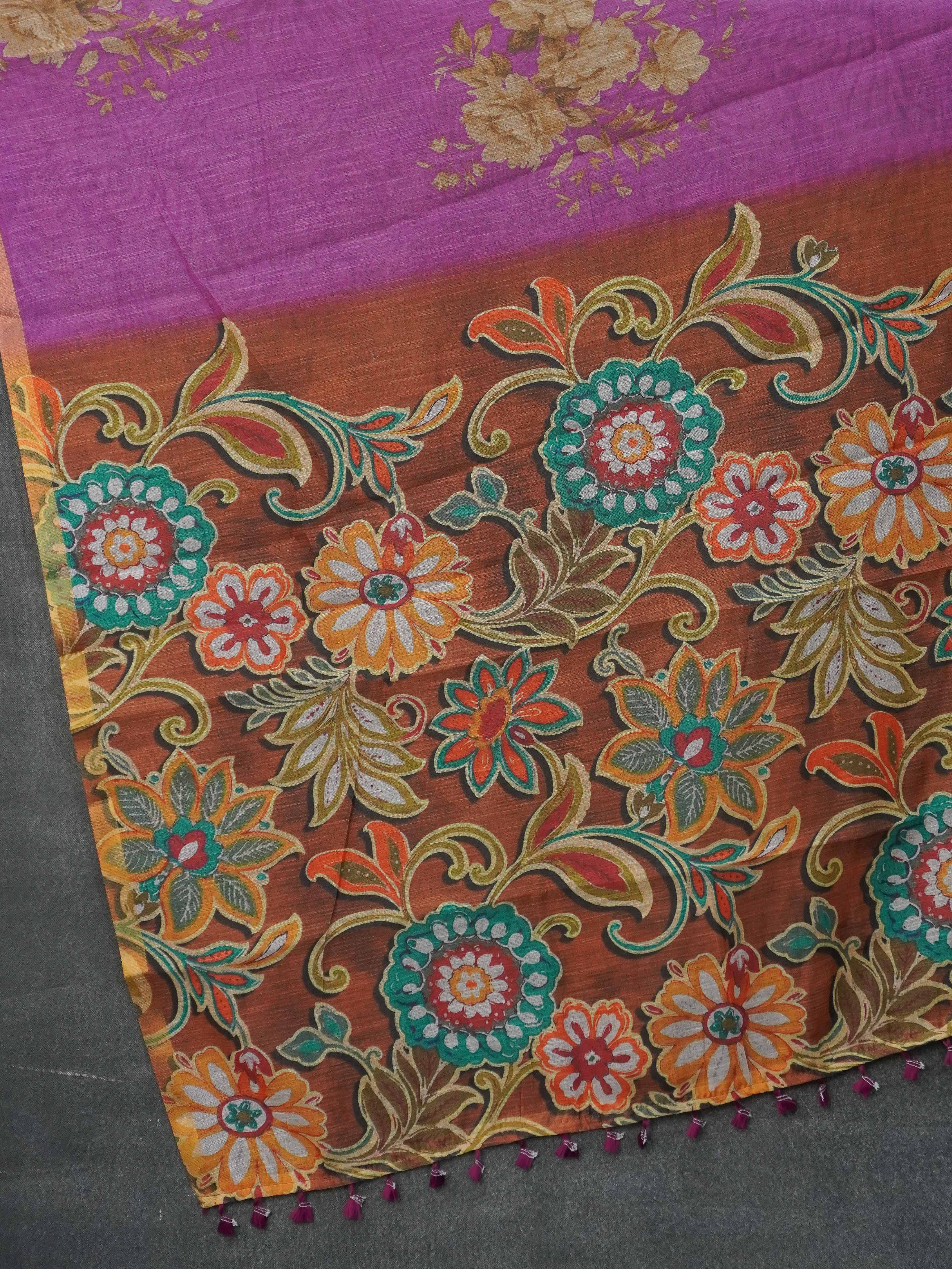 Linen Cotton Saree | TTDS3347