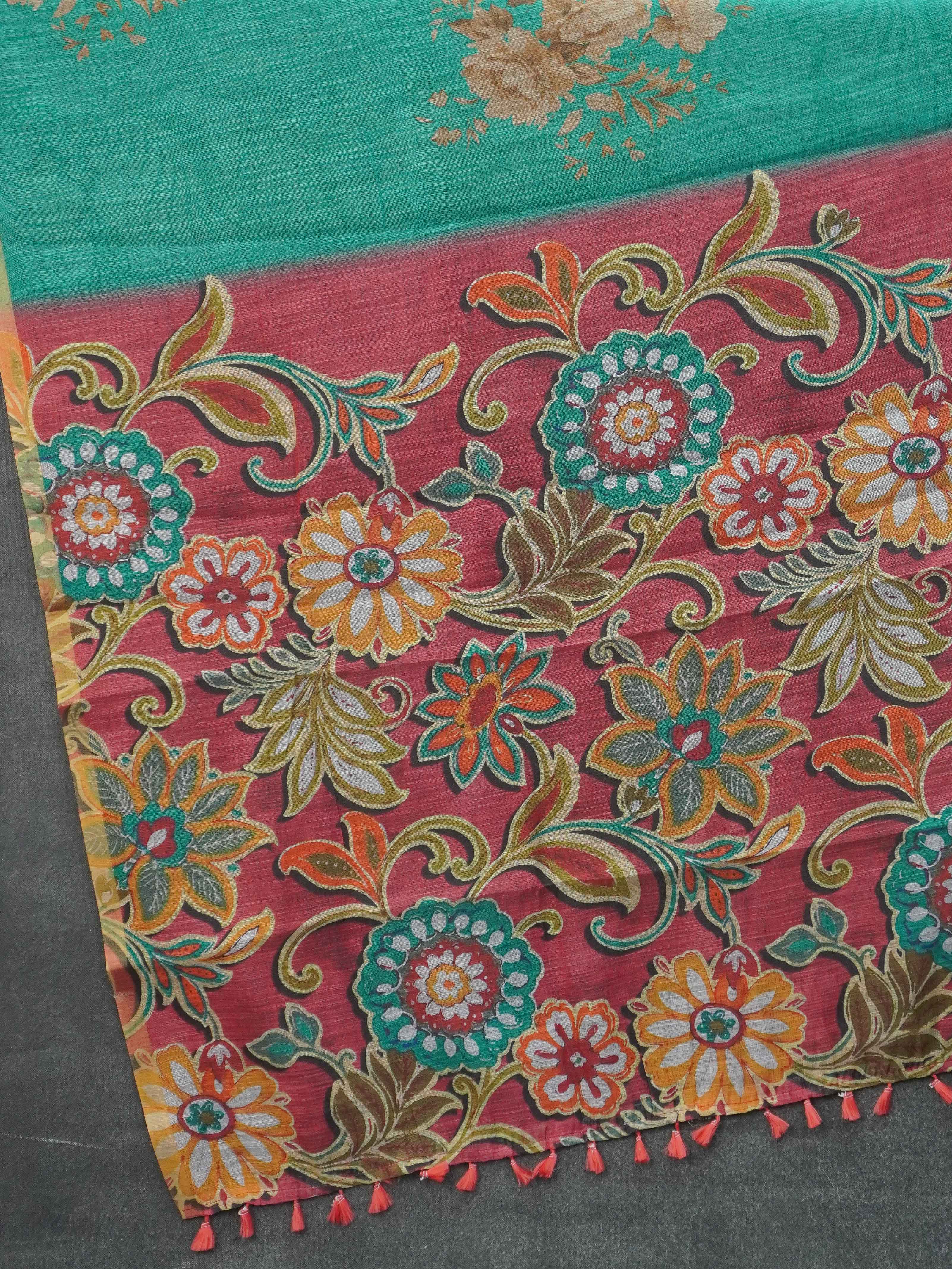 Linen Cotton Saree | TTDS3347