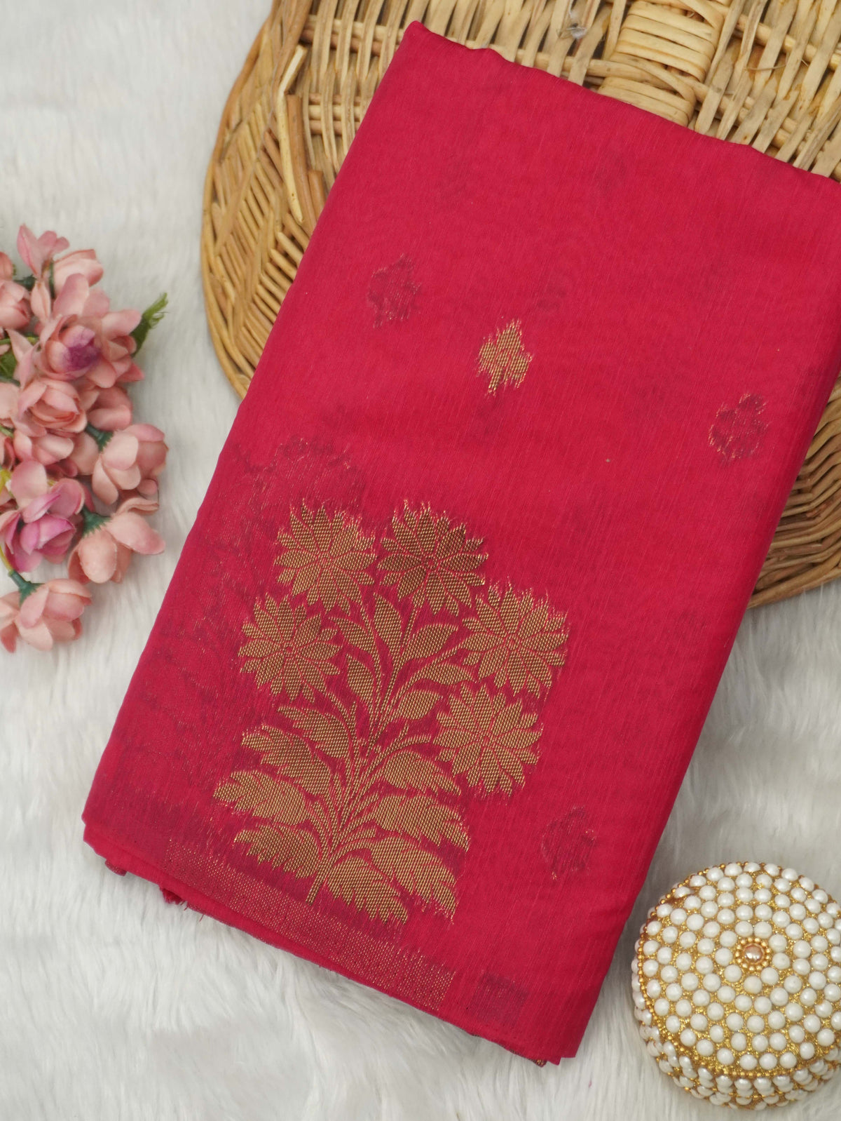 Jute Silk Cotton Saree | TTDS3744