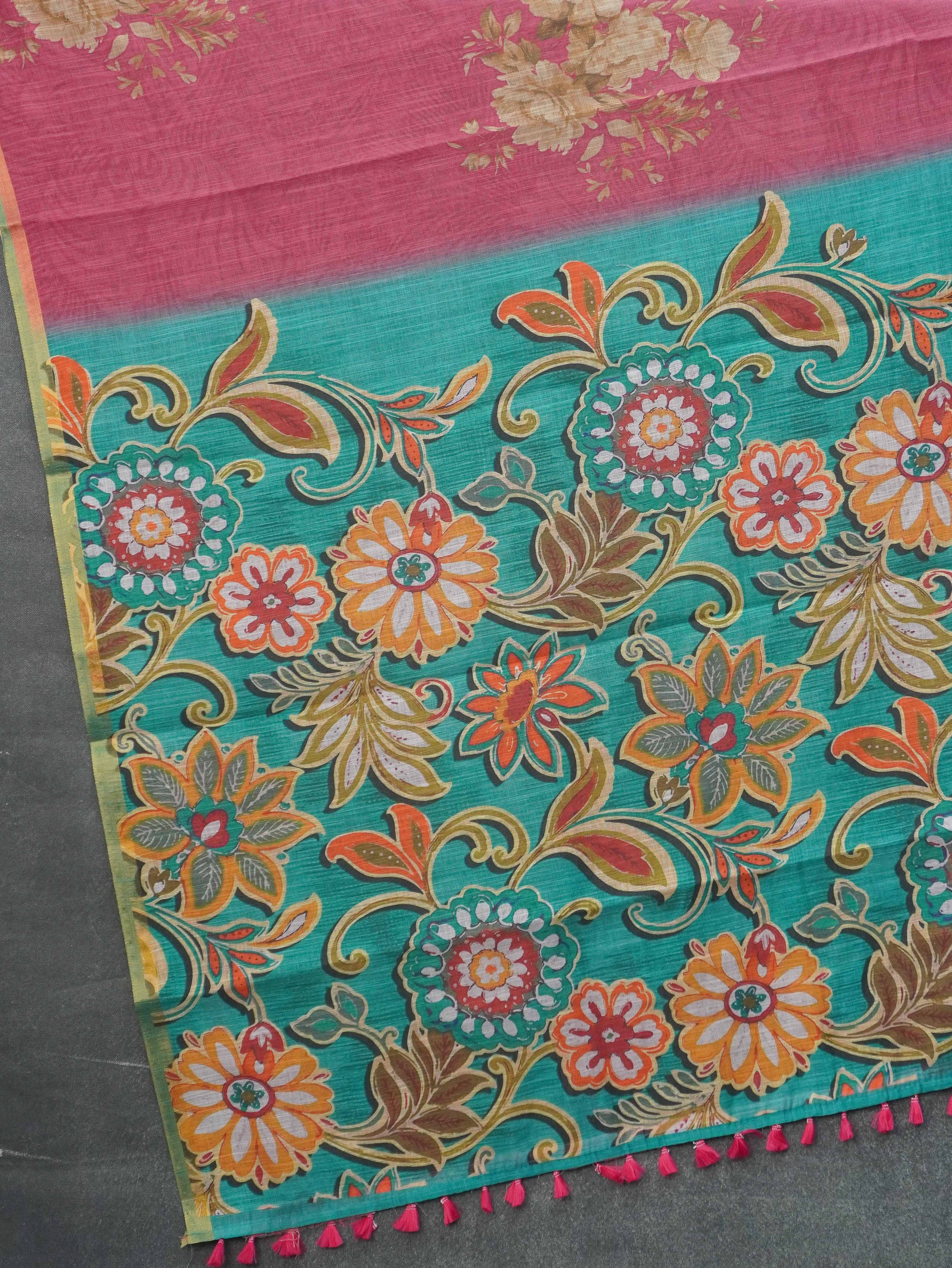 Linen Cotton Saree | TTDS3347