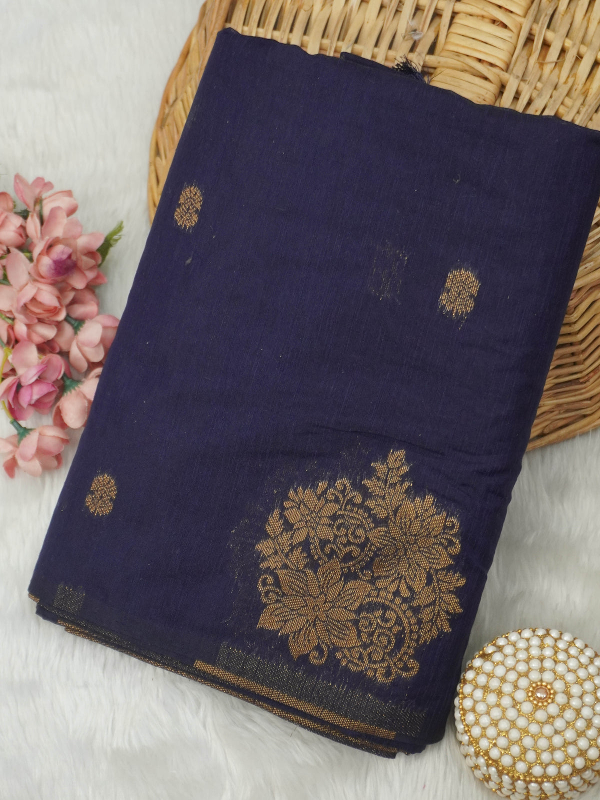 Jute Silk Cotton Saree | TTDS3745